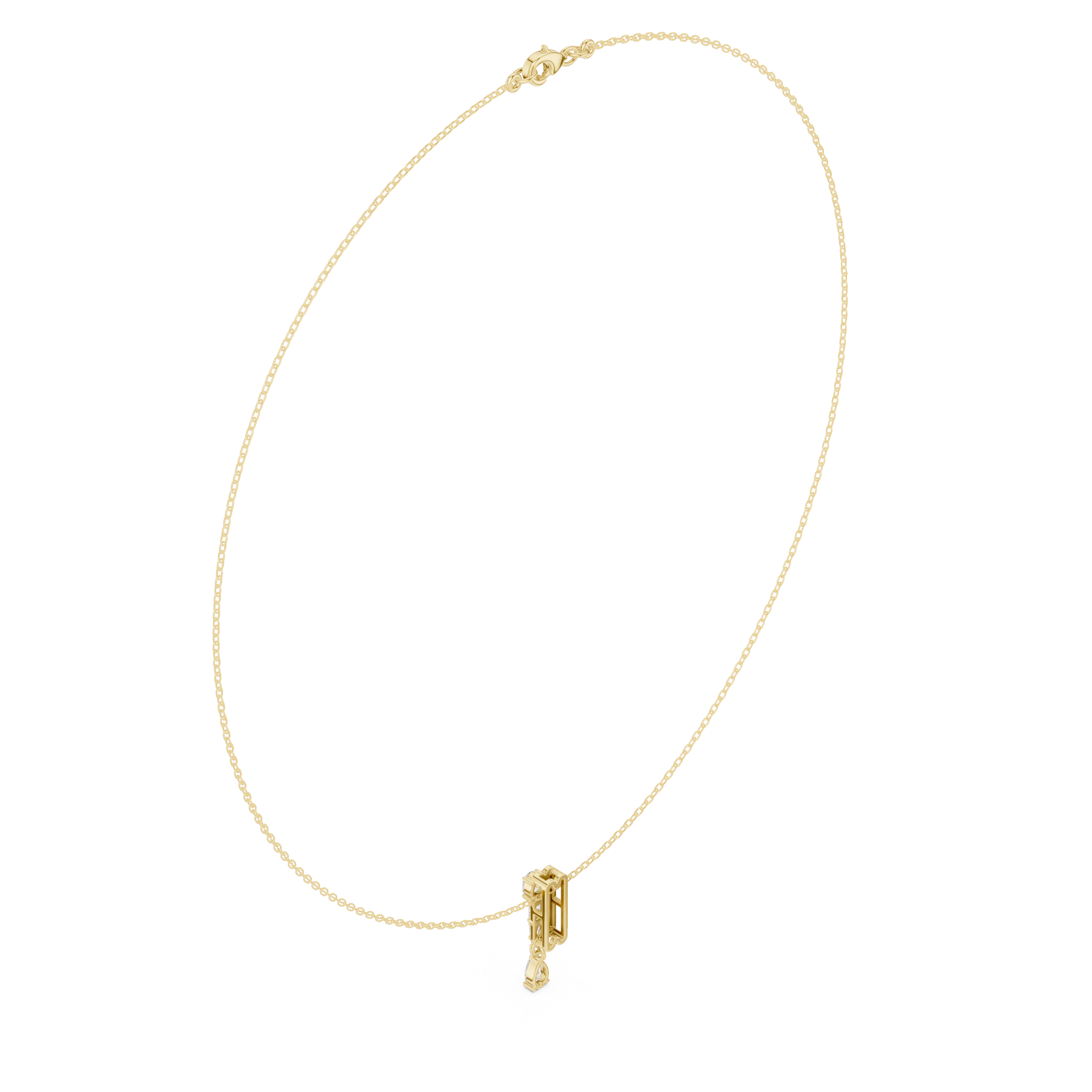 Elegant Rose Gold Diamond Lariat Necklace for Women, Luxury Bridal Statement Jewelry, Sparkling Gift for Her