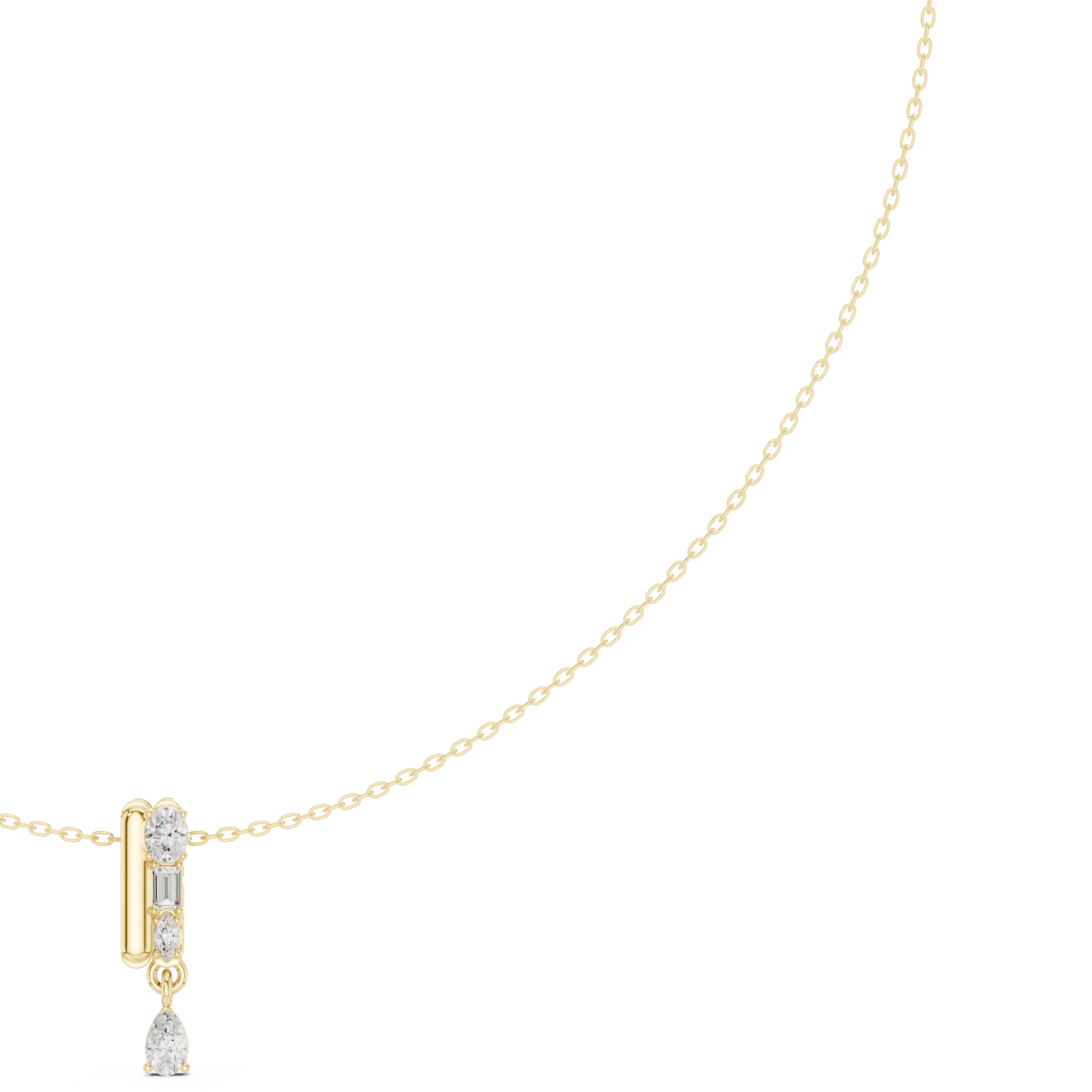 Elegant Rose Gold Diamond Lariat Necklace for Women, Luxury Bridal Statement Jewelry, Sparkling Gift for Her