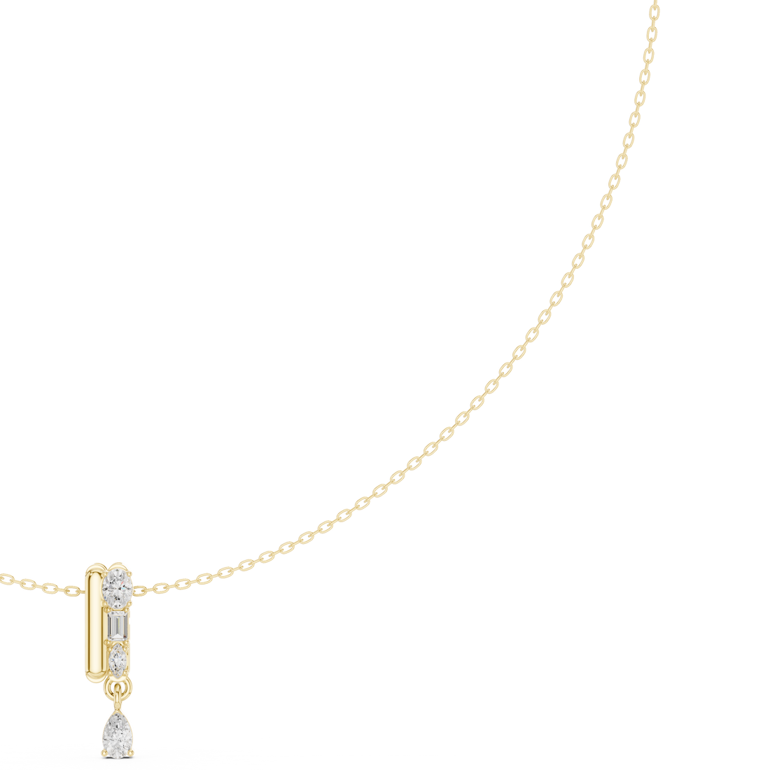 Elegant Rose Gold Diamond Lariat Necklace for Women, Luxury Bridal Statement Jewelry, Sparkling Gift for Her