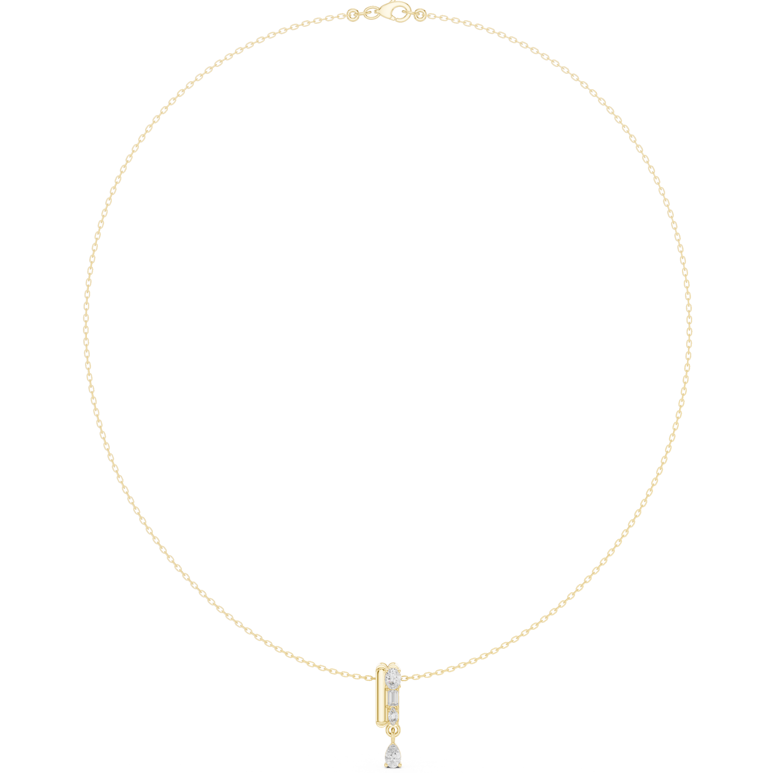 Elegant Rose Gold Diamond Lariat Necklace for Women, Luxury Bridal Statement Jewelry, Sparkling Gift for Her