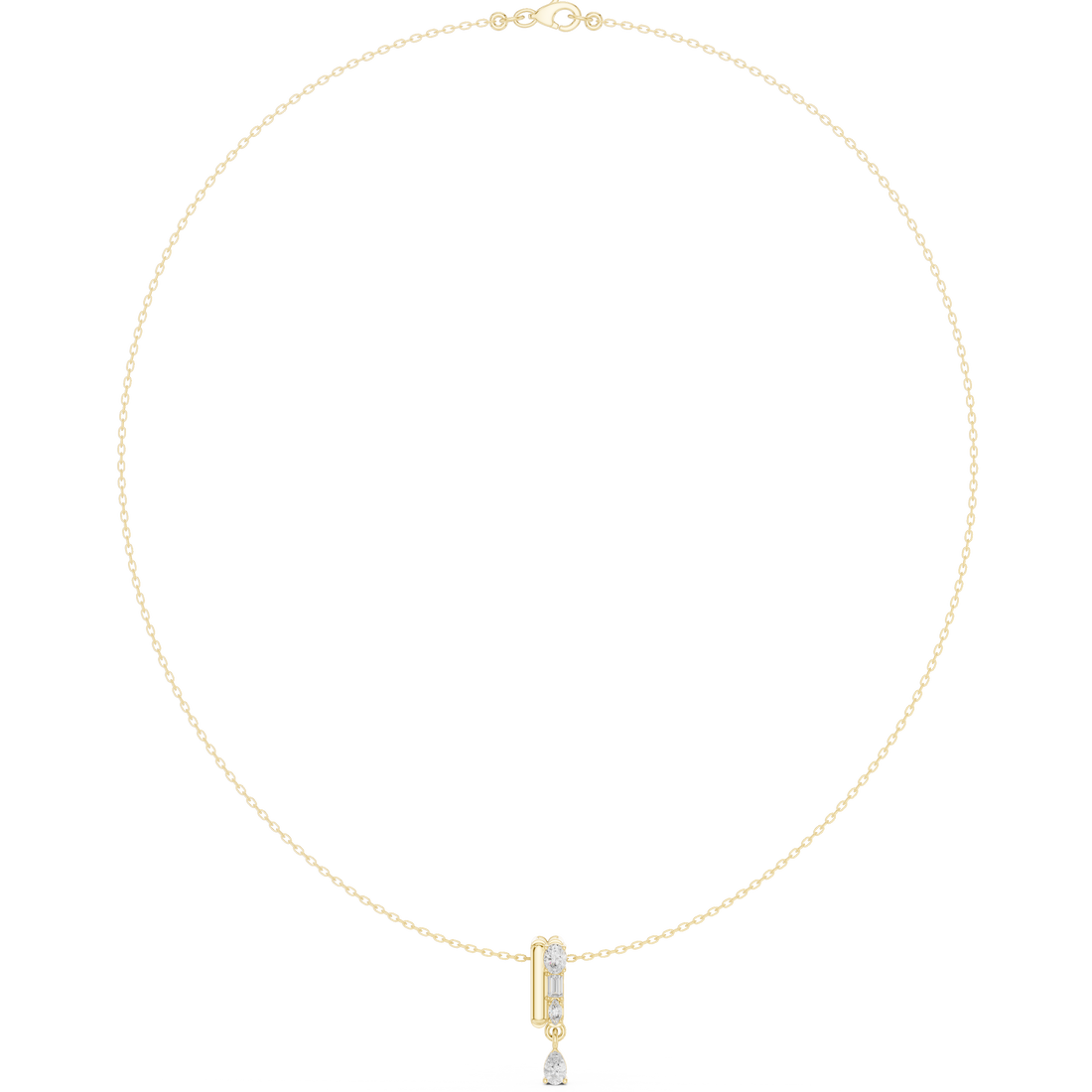 Elegant Rose Gold Diamond Lariat Necklace for Women, Luxury Bridal Statement Jewelry, Sparkling Gift for Her
