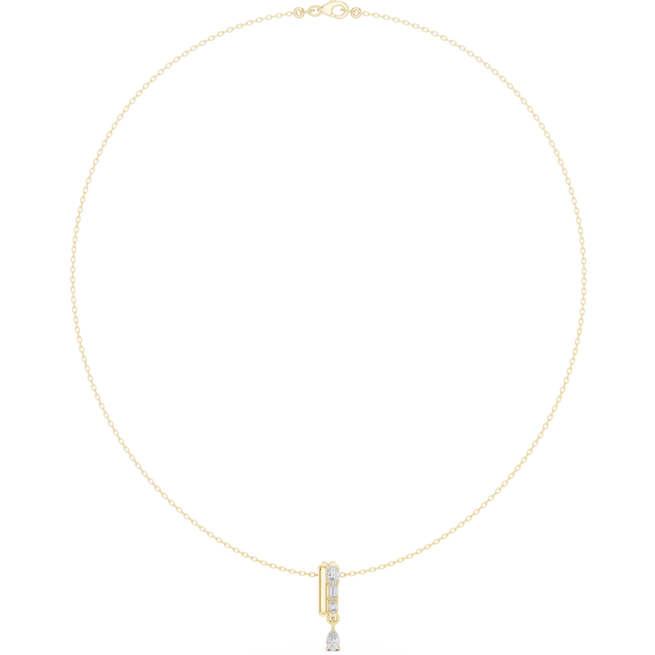 White Gold Nature Inspired Diamond Bezel Set Necklace For Women Luxury Wedding Jewelry Elegant Round Diamond Necklace Design - White Lab Grown