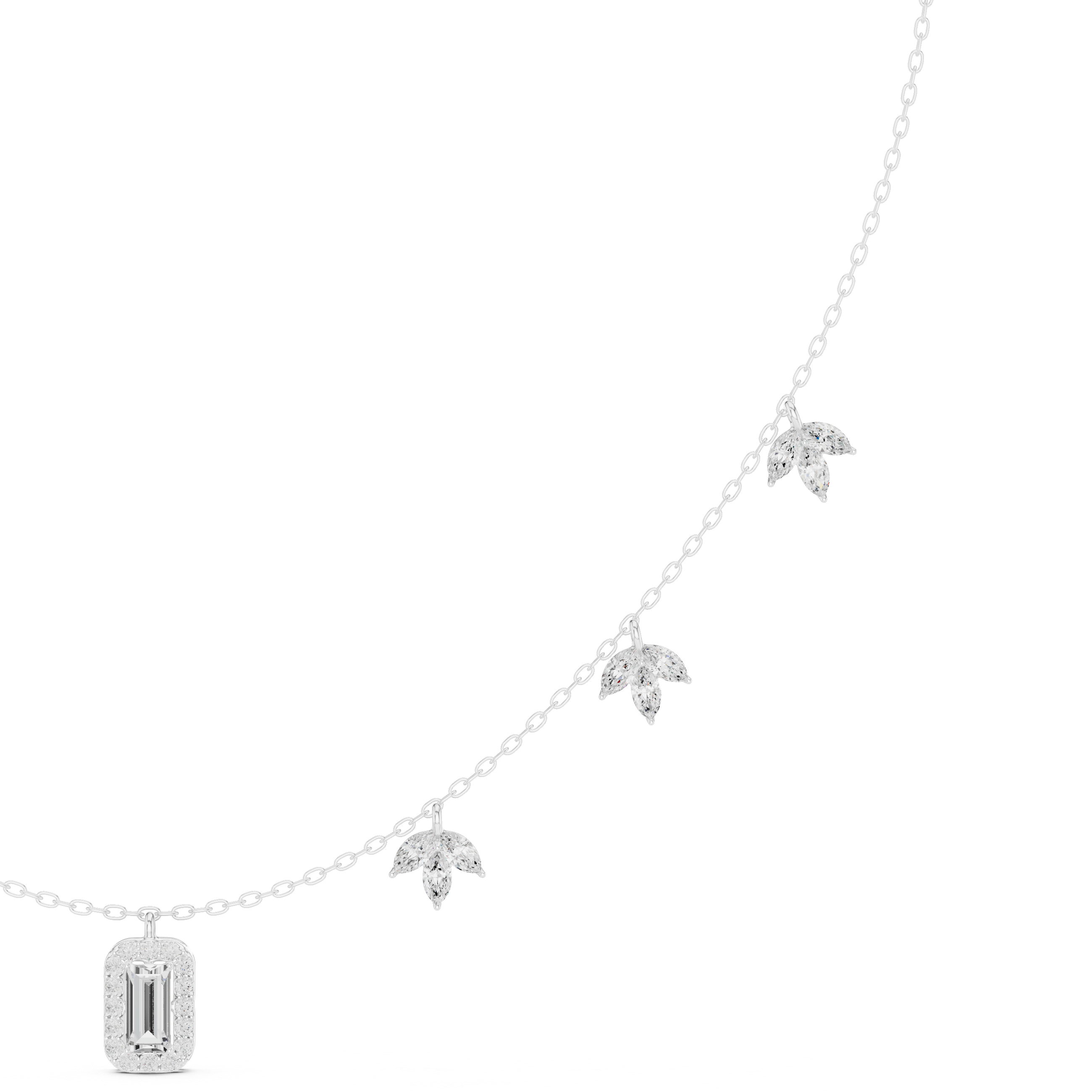 Minimalist Rose Gold Diamond Charm Necklace for Women, Elegant Leaf Motif Bridal Jewelry, Fine Necklace Gift