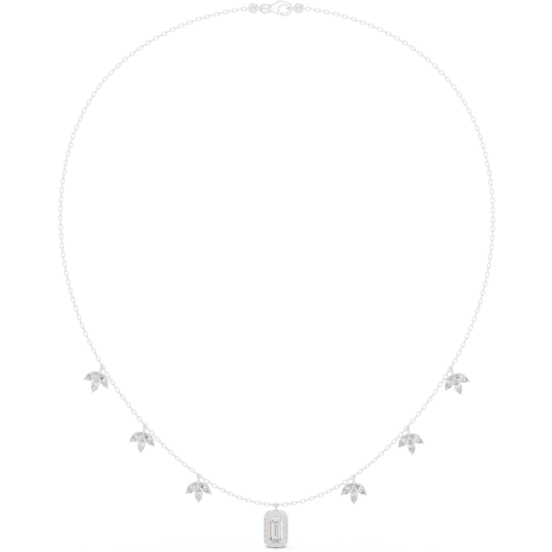 Minimalist Rose Gold Diamond Charm Necklace for Women, Elegant Leaf Motif Bridal Jewelry, Fine Necklace Gift