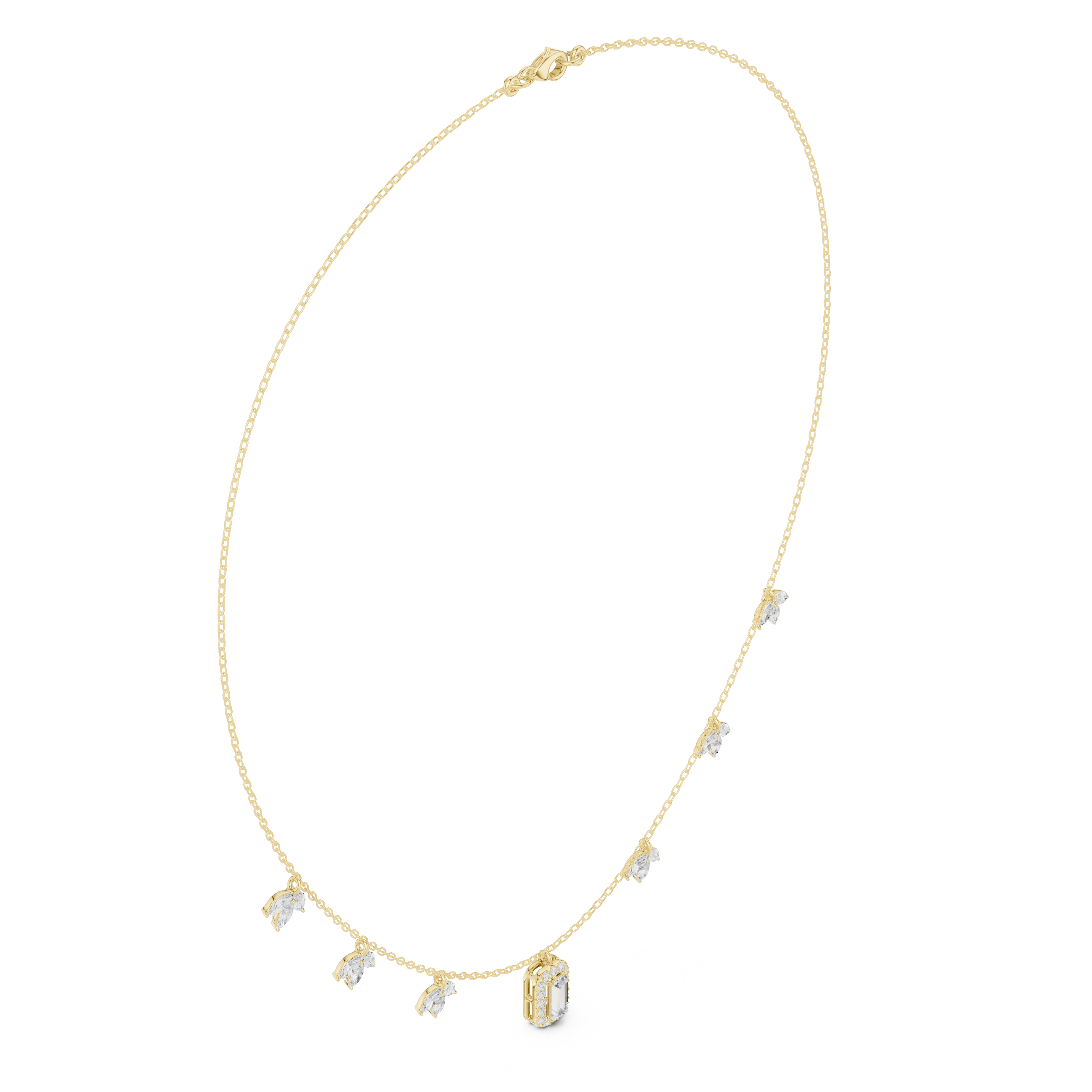 Minimalist Rose Gold Diamond Charm Necklace for Women, Elegant Leaf Motif Bridal Jewelry, Fine Necklace Gift