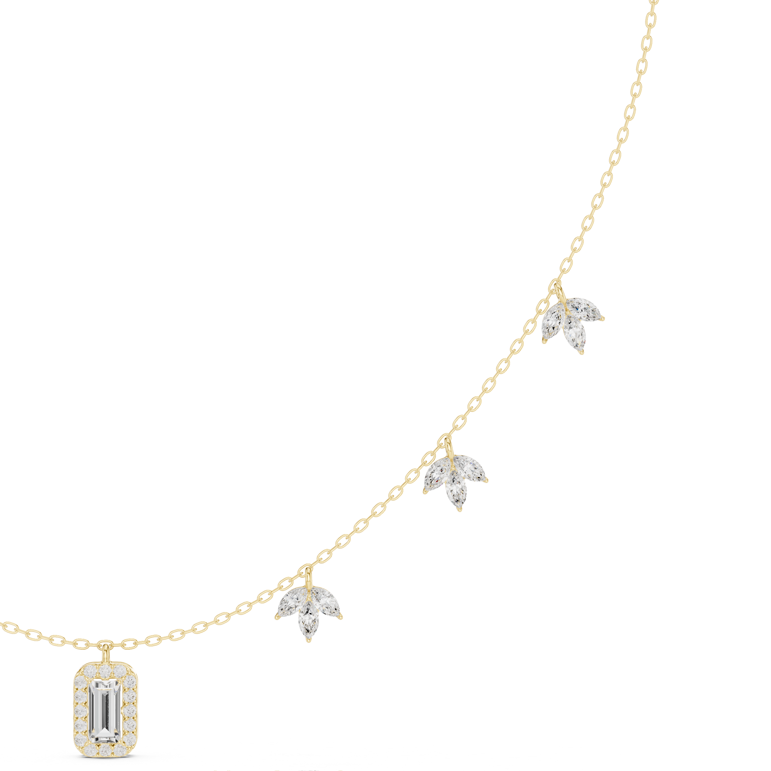 Minimalist Rose Gold Diamond Charm Necklace for Women, Elegant Leaf Motif Bridal Jewelry, Fine Necklace Gift