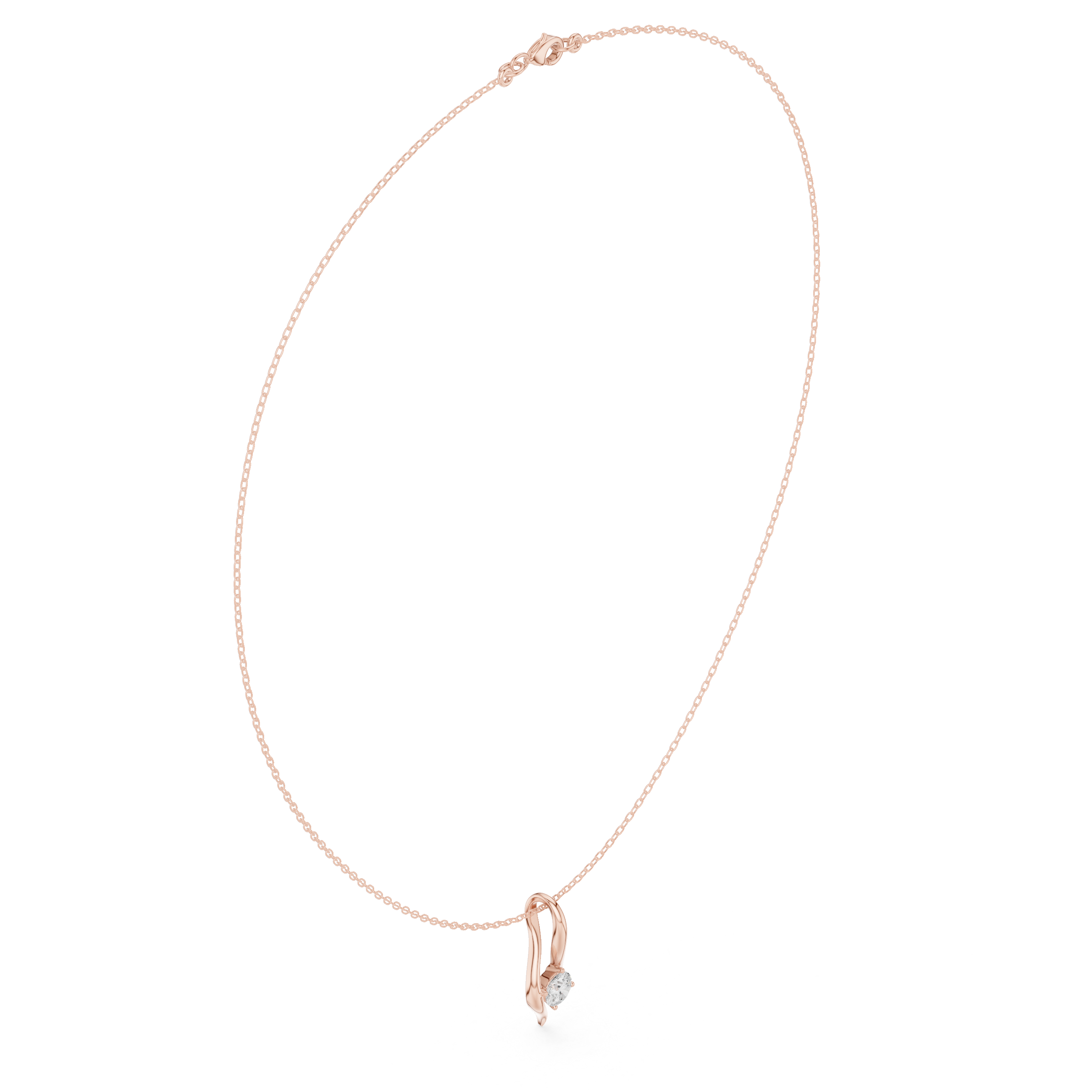 Minimalist Rose Gold Diamond Charm Necklace for Women, Elegant Leaf Motif Bridal Jewelry, Fine Necklace Gift