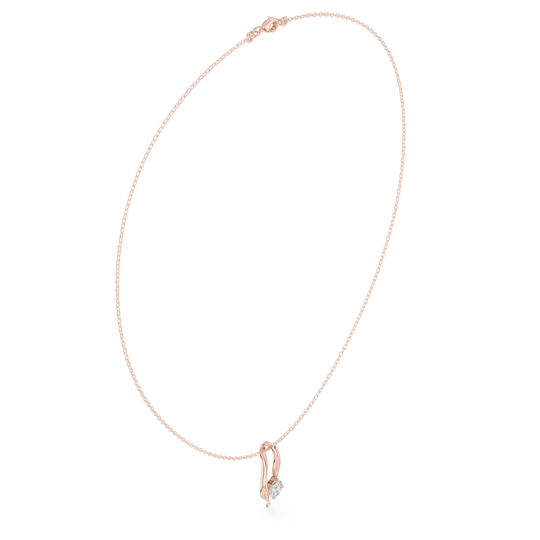 Minimalist Rose Gold Diamond Charm Necklace for Women, Elegant Leaf Motif Bridal Jewelry, Fine Necklace Gift