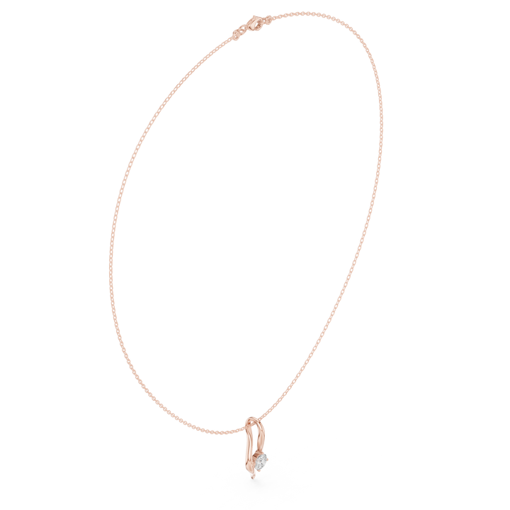 Minimalist Rose Gold Diamond Charm Necklace for Women, Elegant Leaf Motif Bridal Jewelry, Fine Necklace Gift