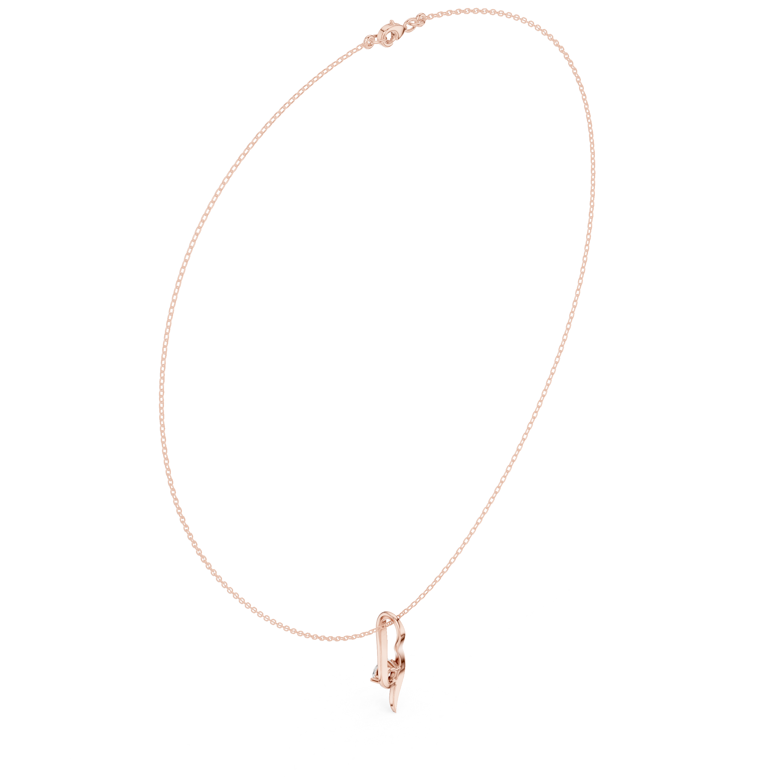 Minimalist Rose Gold Diamond Charm Necklace for Women, Elegant Leaf Motif Bridal Jewelry, Fine Necklace Gift