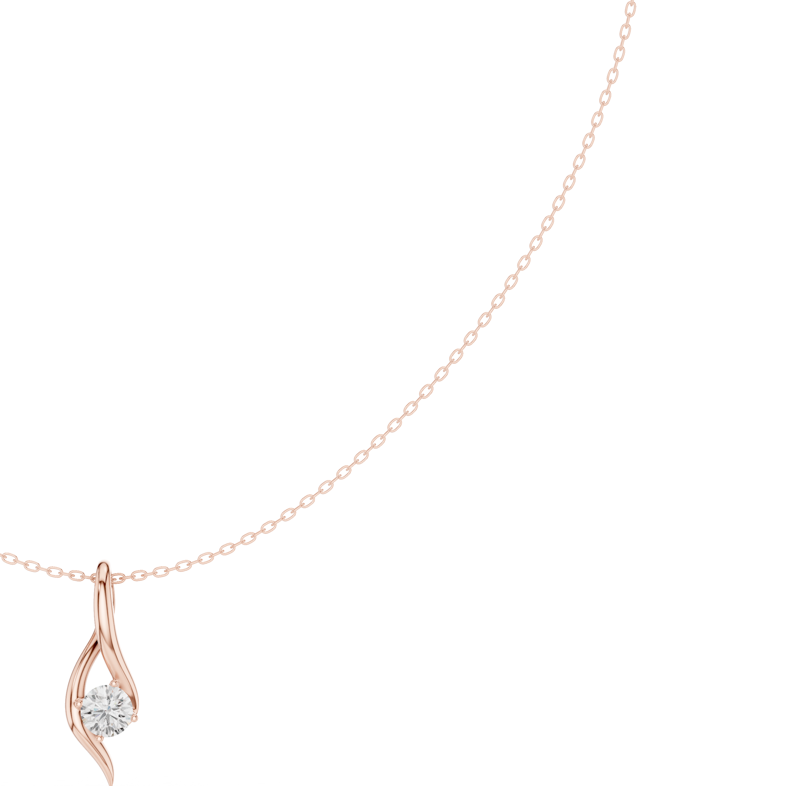 Minimalist Rose Gold Diamond Charm Necklace for Women, Elegant Leaf Motif Bridal Jewelry, Fine Necklace Gift