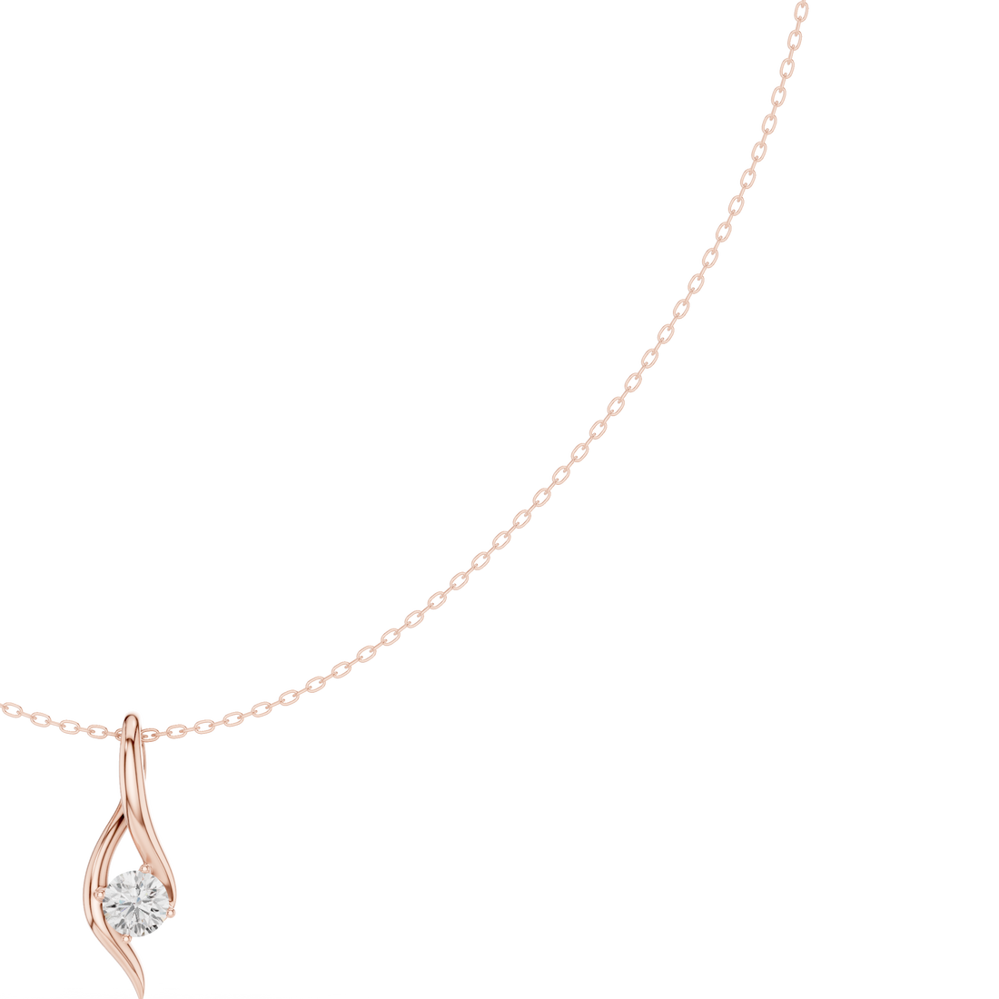 Minimalist Rose Gold Diamond Charm Necklace for Women, Elegant Leaf Motif Bridal Jewelry, Fine Necklace Gift
