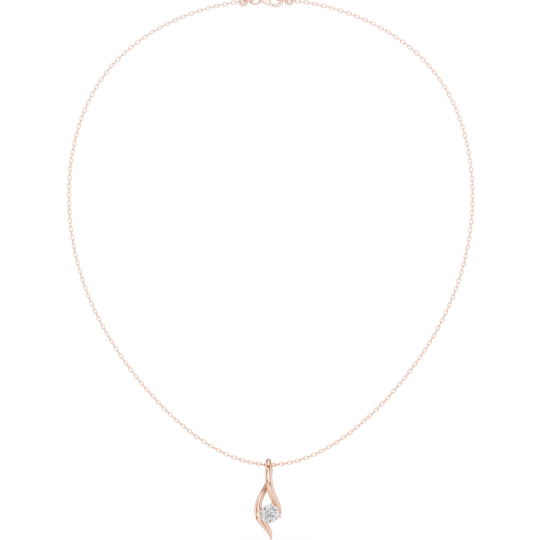 Minimalist Rose Gold Diamond Charm Necklace for Women, Elegant Leaf Motif Bridal Jewelry, Fine Necklace Gift