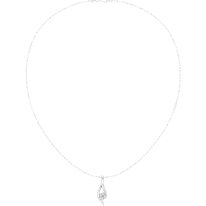 Minimalist Rose Gold Diamond Charm Necklace for Women, Elegant Leaf Motif Bridal Jewelry, Fine Necklace Gift