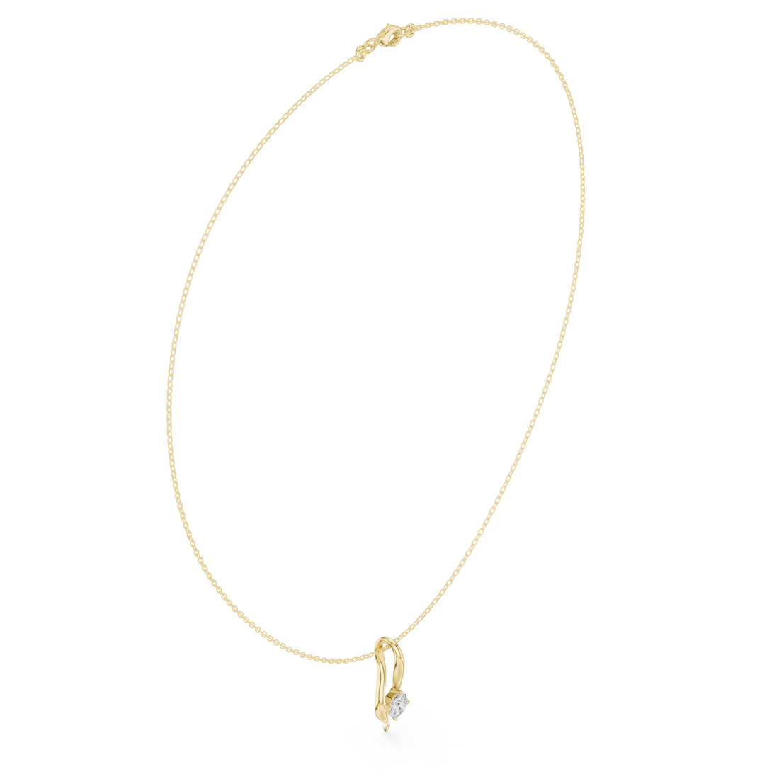 Minimalist Rose Gold Diamond Charm Necklace for Women, Elegant Leaf Motif Bridal Jewelry, Fine Necklace Gift