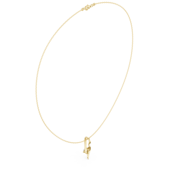 Minimalist Rose Gold Diamond Charm Necklace For Women Elegant Leaf Motif Bridal Jewelry Fine Necklace Gift - White Lab Grown