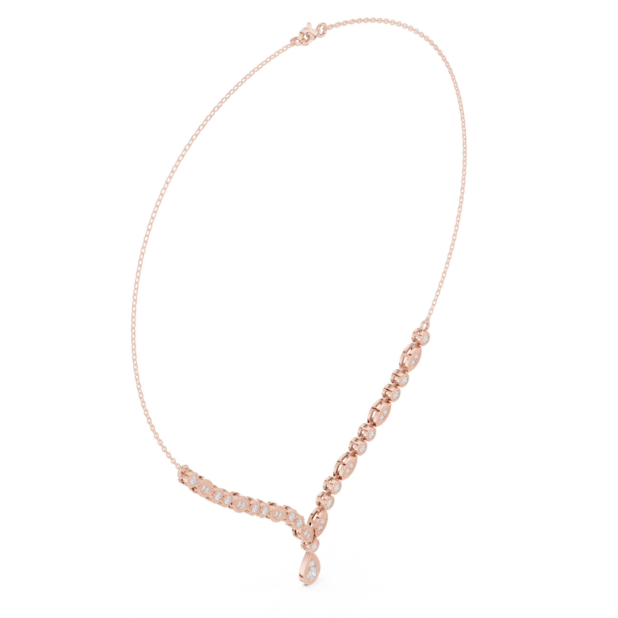 Dainty Rose Gold Diamond Pendant Necklace with Minimal Charm Design Luxury Jewelry