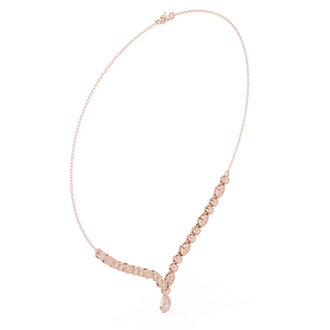 Dainty Rose Gold Diamond Pendant Necklace with Minimal Charm Design Luxury Jewelry
