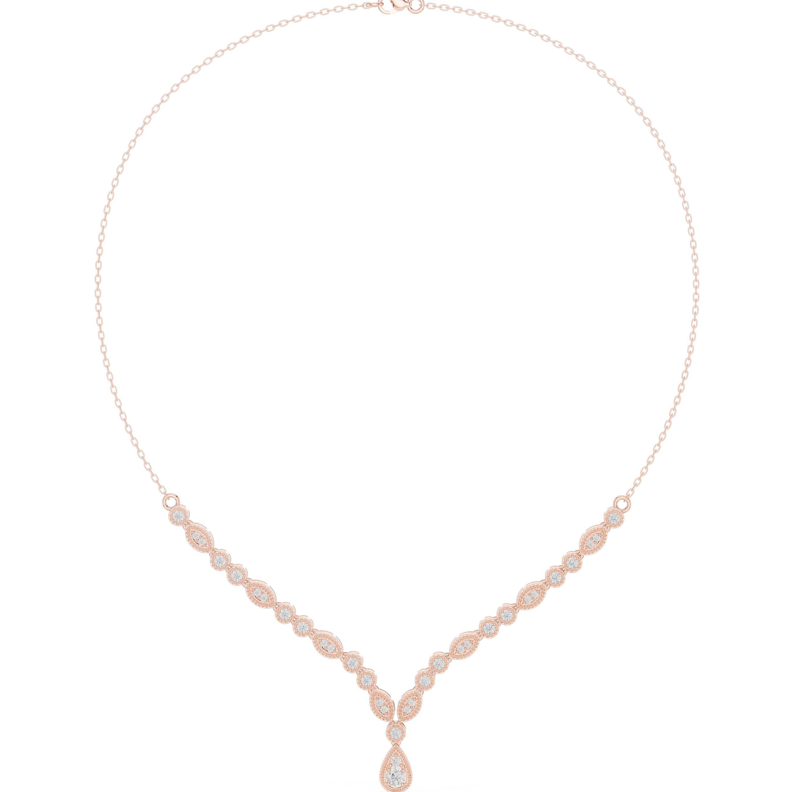 Dainty Rose Gold Diamond Pendant Necklace with Minimal Charm Design Luxury Jewelry