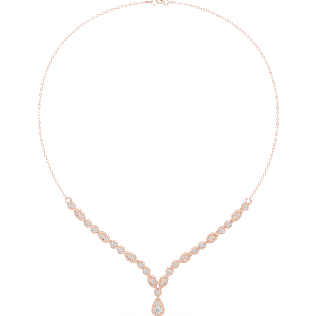 Dainty Rose Gold Diamond Pendant Necklace with Minimal Charm Design Luxury Jewelry