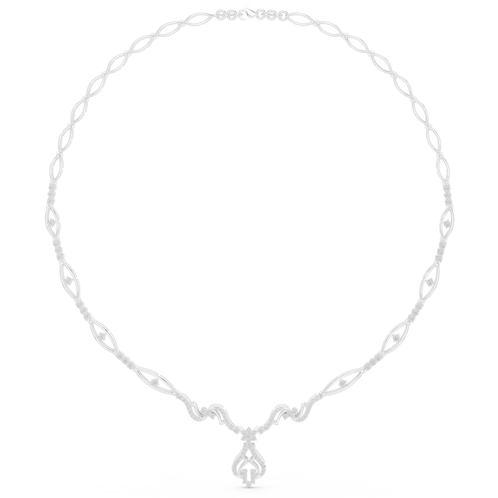 Luxury Floral Vine Diamond Necklace in Rose Gold, Elegant Wedding Jewelry for Brides, Stylish Party Wear Necklace for Women