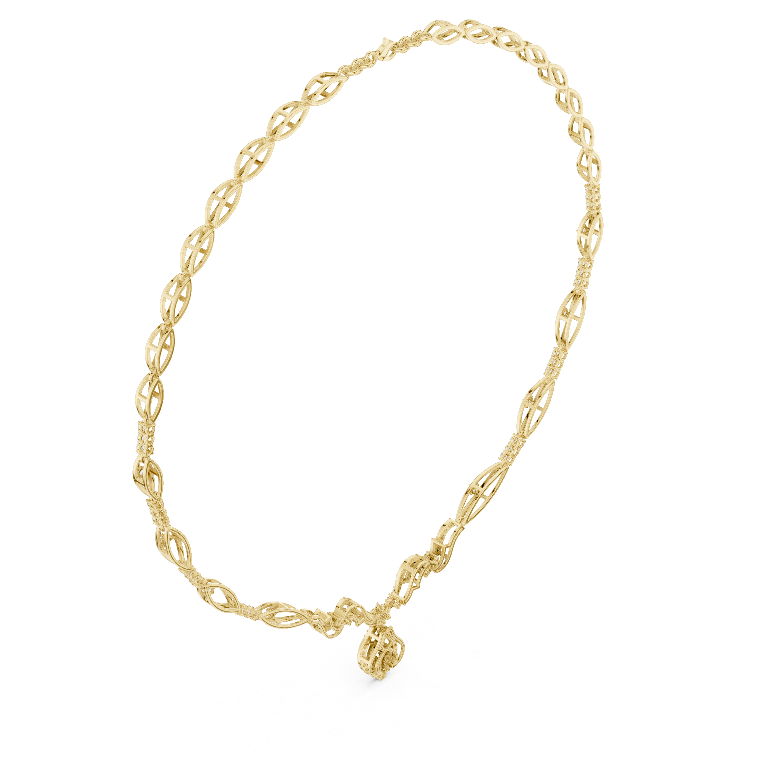 Luxury Floral Vine Diamond Necklace in Rose Gold, Elegant Wedding Jewelry for Brides, Stylish Party Wear Necklace for Women