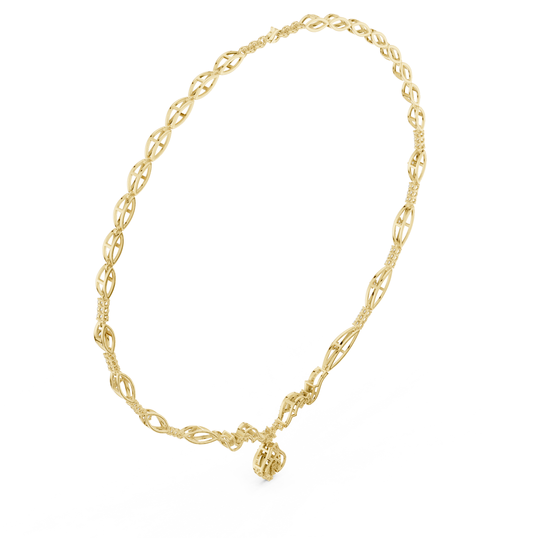 Luxury Floral Vine Diamond Necklace in Rose Gold, Elegant Wedding Jewelry for Brides, Stylish Party Wear Necklace for Women