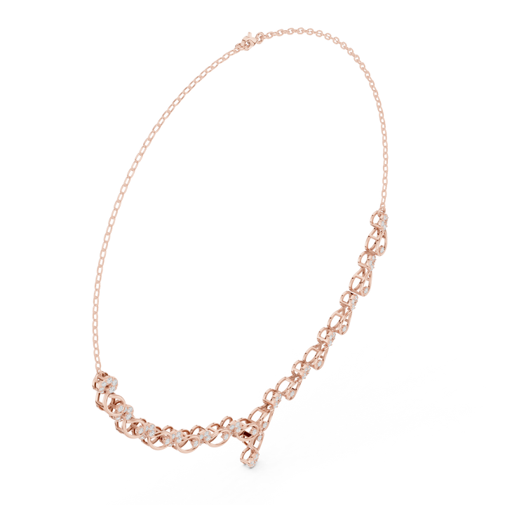 White Gold Nature Inspired Diamond Statement Necklace for Women, Luxury Bridal Jewelry, Elegant Wedding Necklace Design