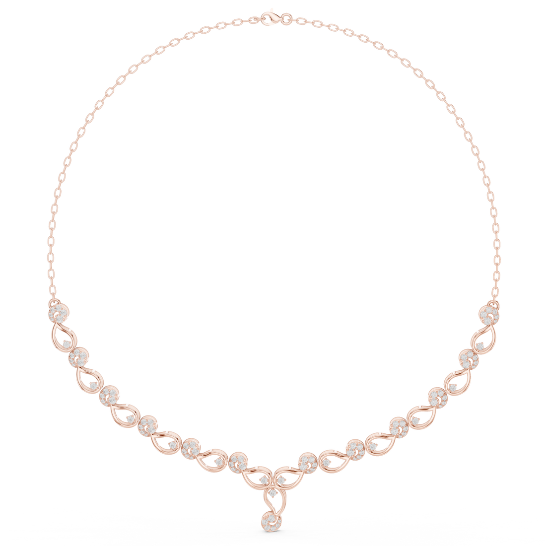 White Gold Nature Inspired Diamond Statement Necklace for Women, Luxury Bridal Jewelry, Elegant Wedding Necklace Design
