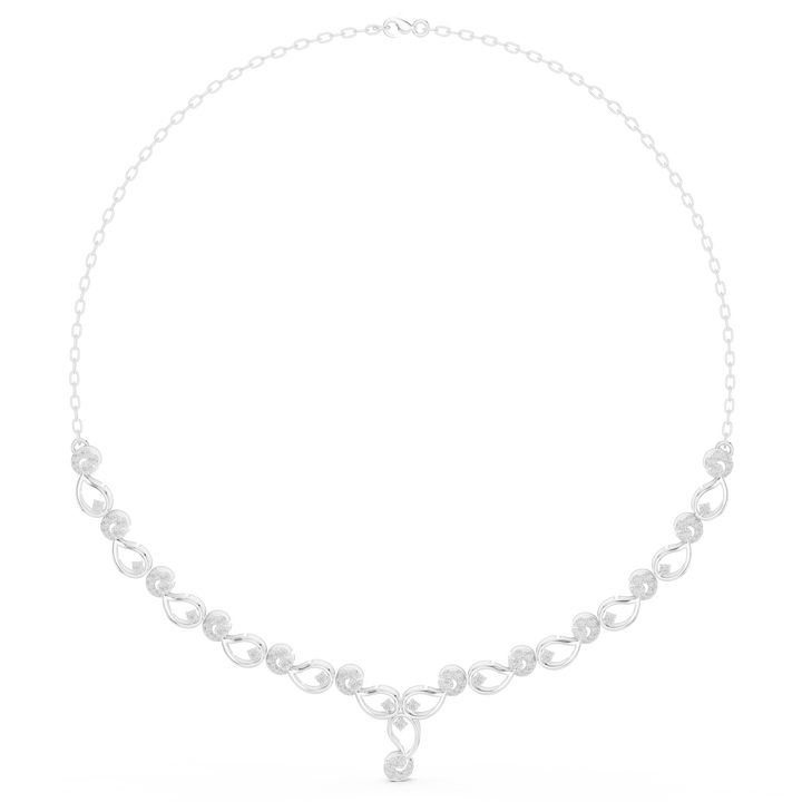 White Gold Nature Inspired Diamond Statement Necklace for Women, Luxury Bridal Jewelry, Elegant Wedding Necklace Design