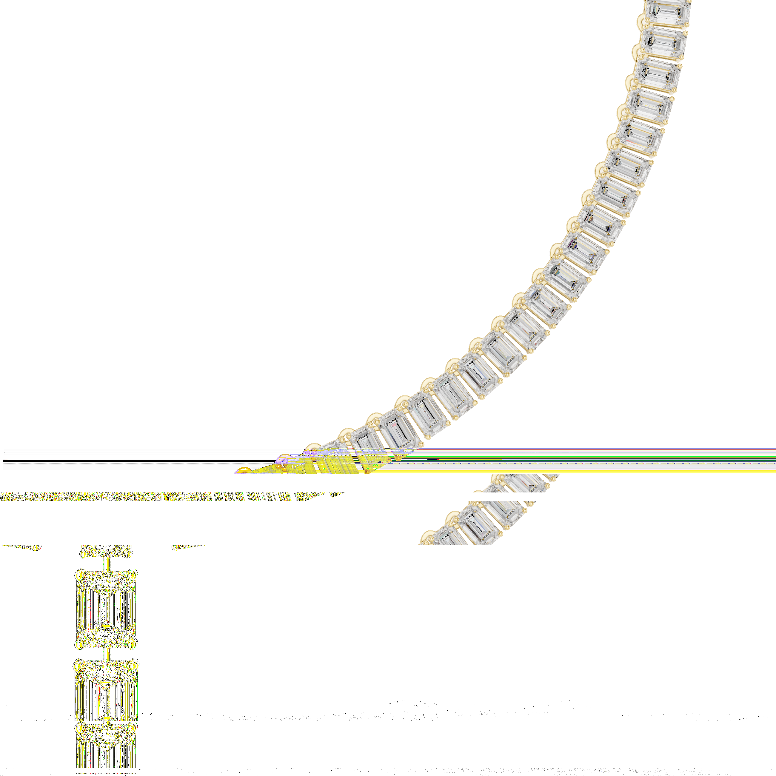 Luxury White Gold Diamond Beaded Necklace with Emerald Drop Pendant Elegant Bridal Jewelry