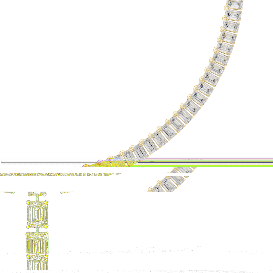 Luxury White Gold Diamond Beaded Necklace with Emerald Drop Pendant Elegant Bridal Jewelry