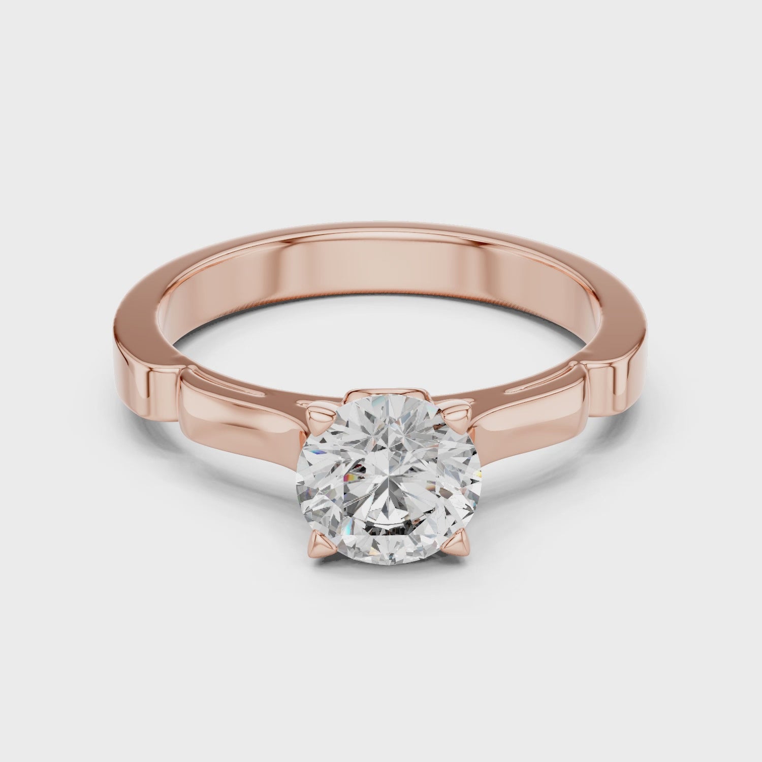 Pure Brilliance Solitaire 1 Ct Round Engagement Ring