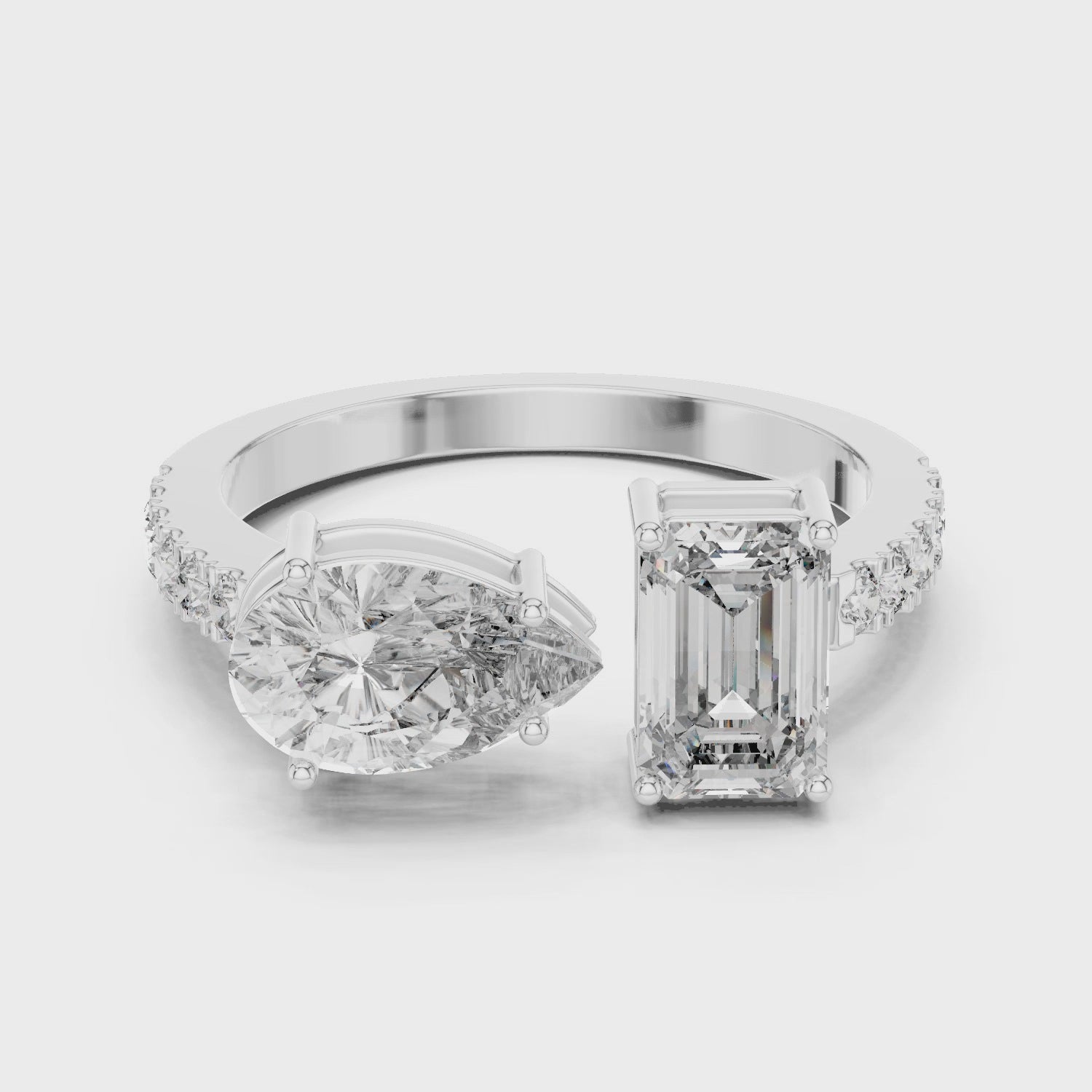 Contemporary Open Diamond Cuff Ring