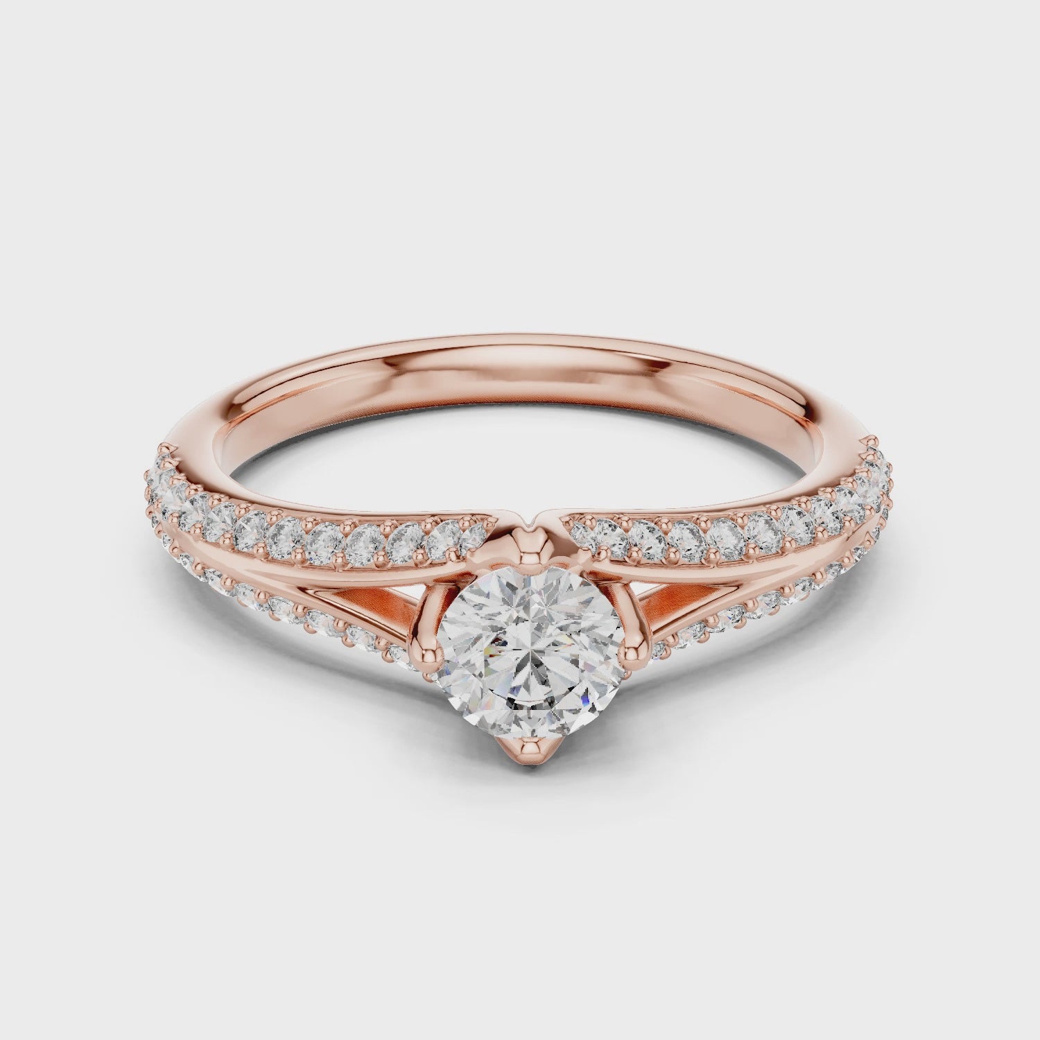 Elegance Round Cut Diamond Halo Engagement Ring