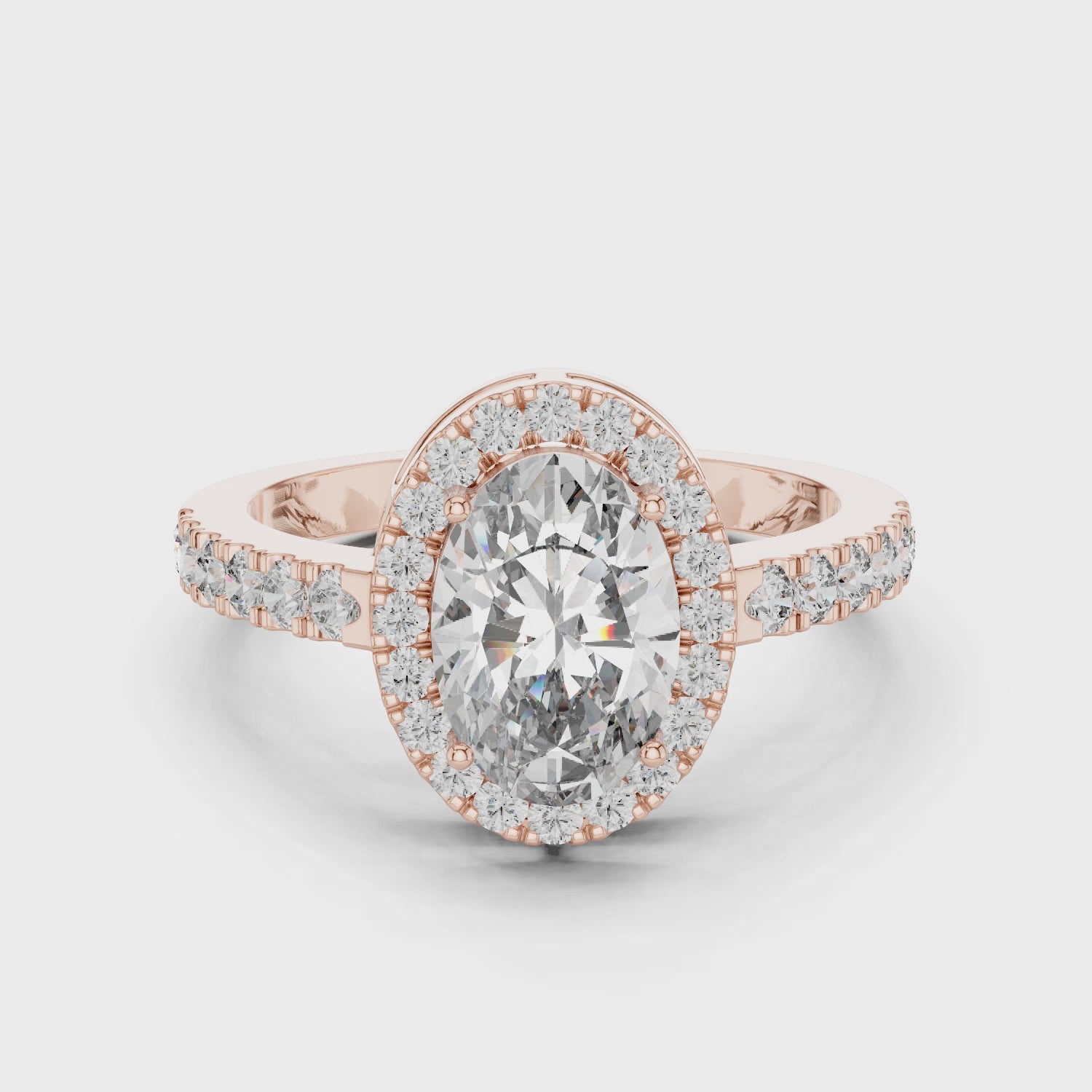Delicate Halo Diamond Ring with Sparkling Accents