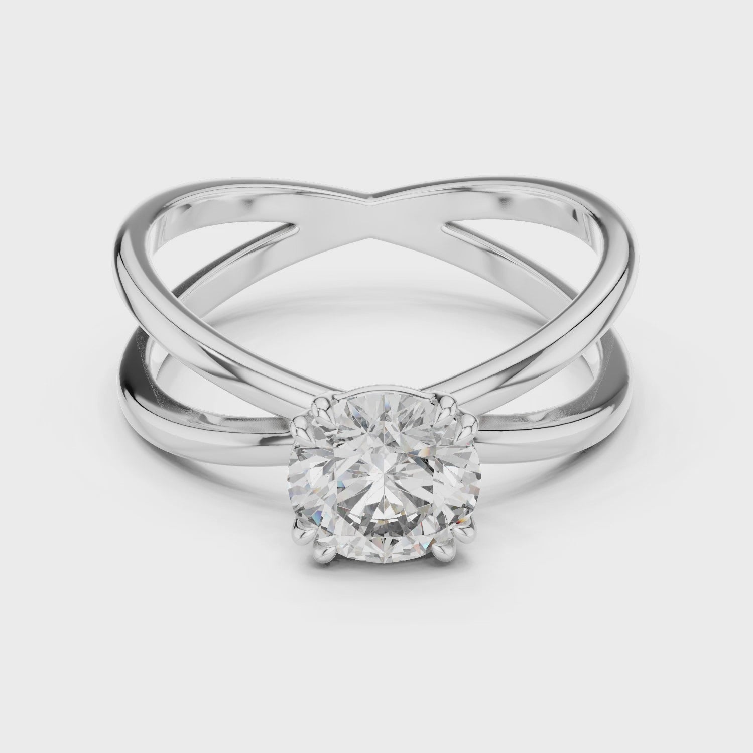 Classic Solitaire Diamond Ring with Modern Twist Design