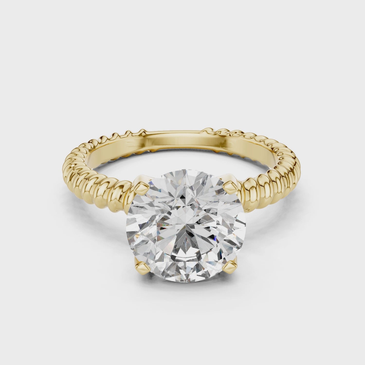 Stylish Textured Band 2.8 Ct Round Diamond Ring for Women