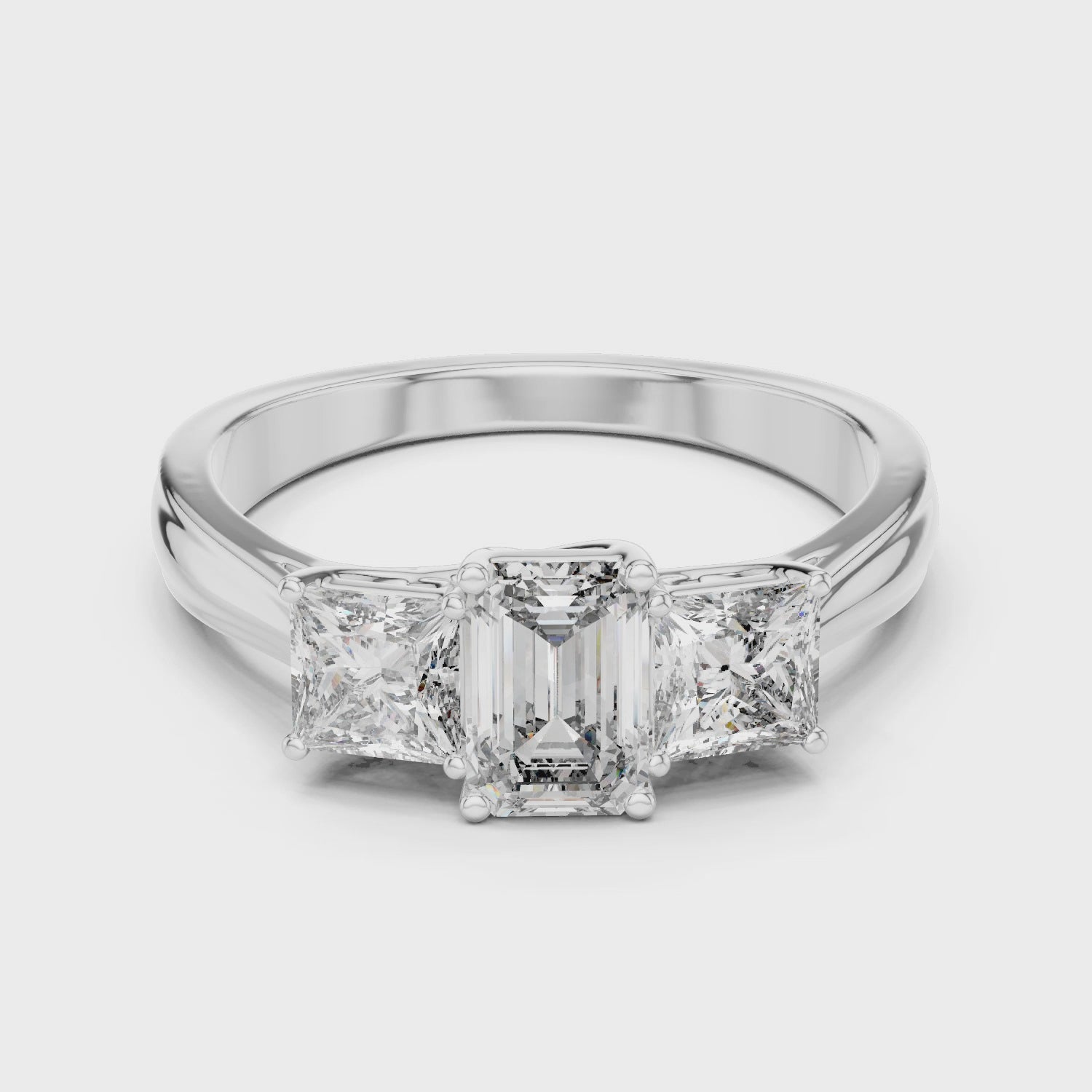 Classic Trilogy Diamond Engagement Ring