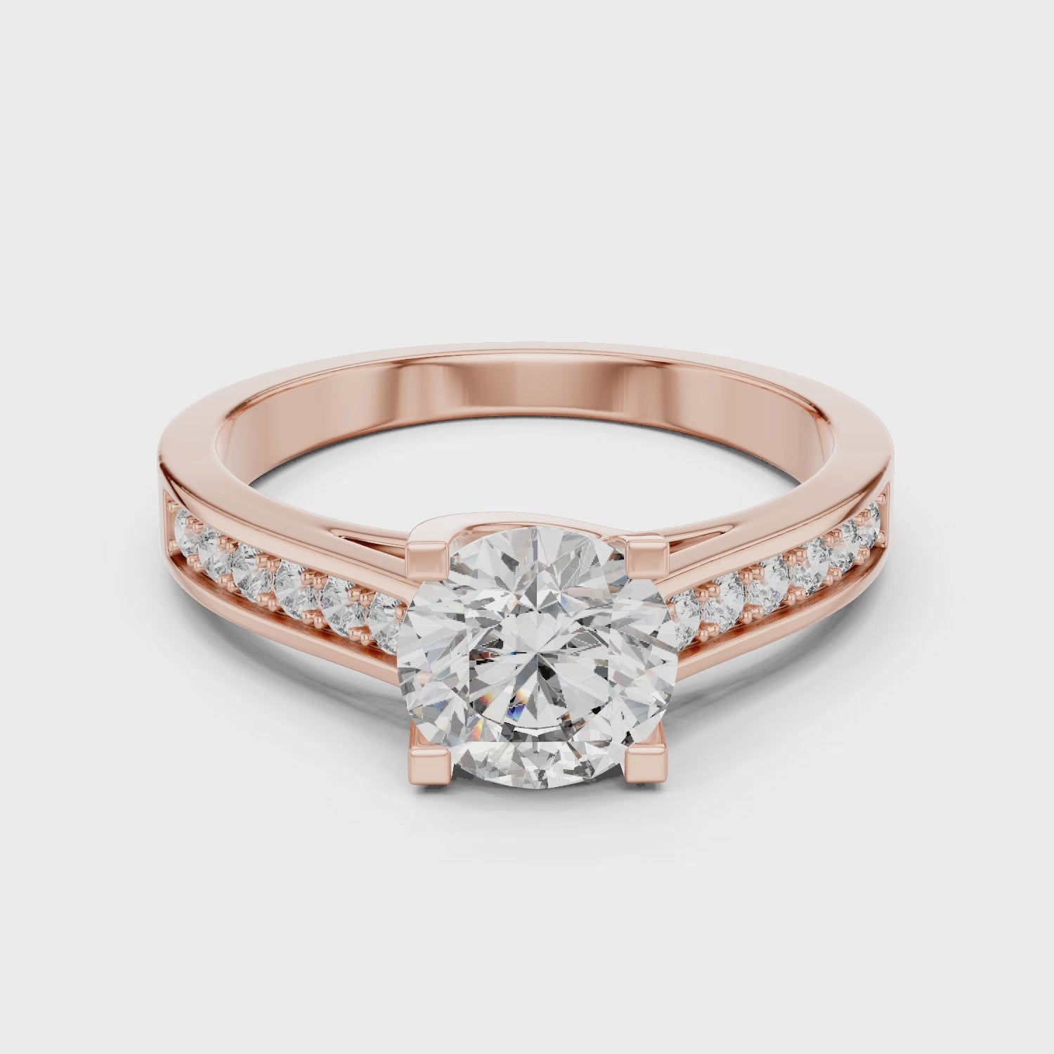 Blend 1 Carat Round Cathedral Pave Setting