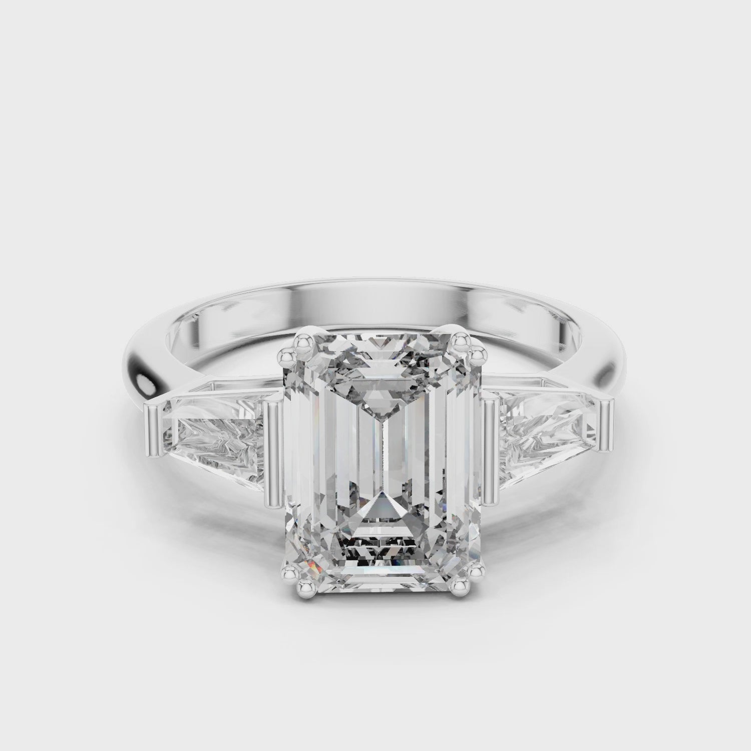 Elegant Three Stone Diamond Ring For Engagement