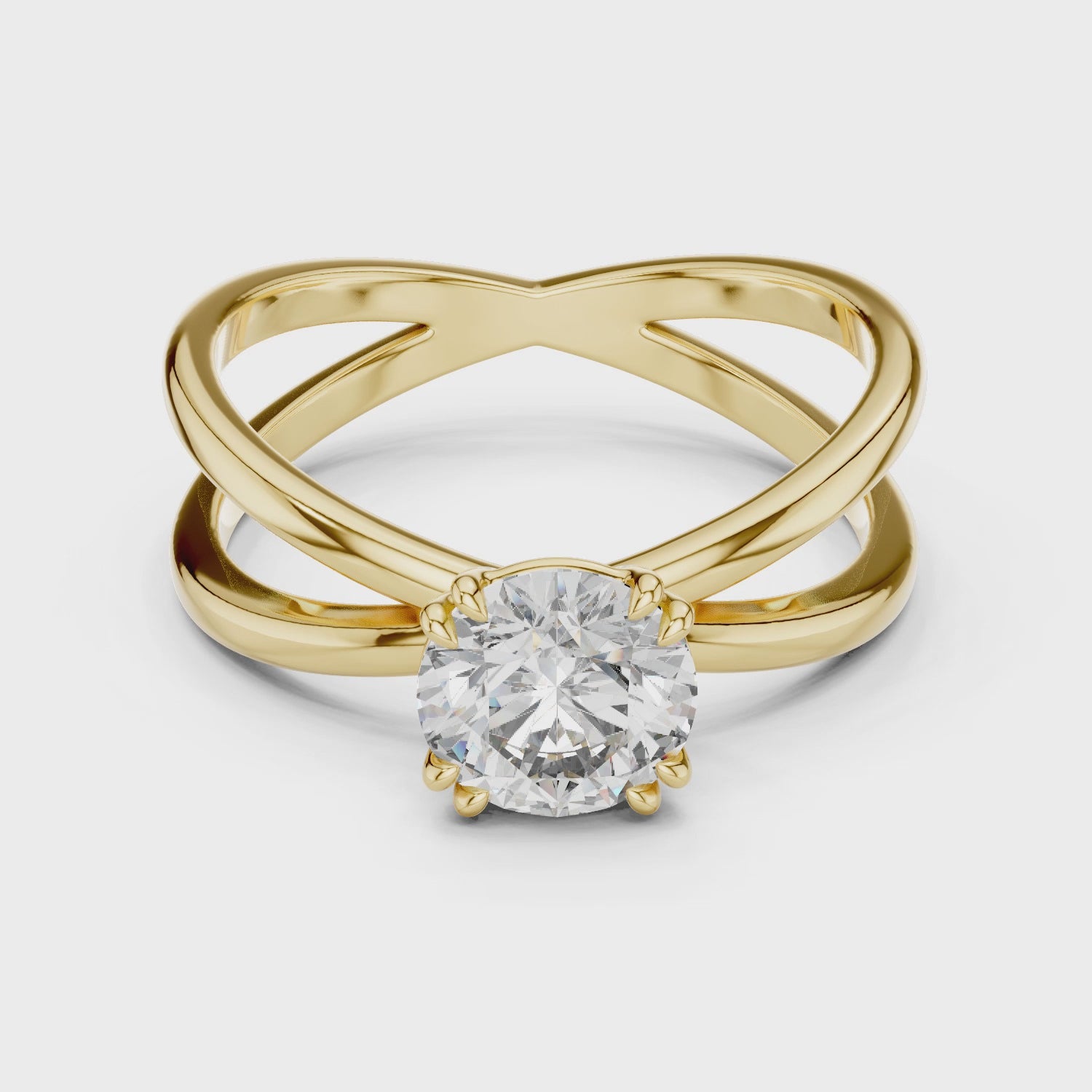 Classic Solitaire Diamond Ring with Modern Twist Design