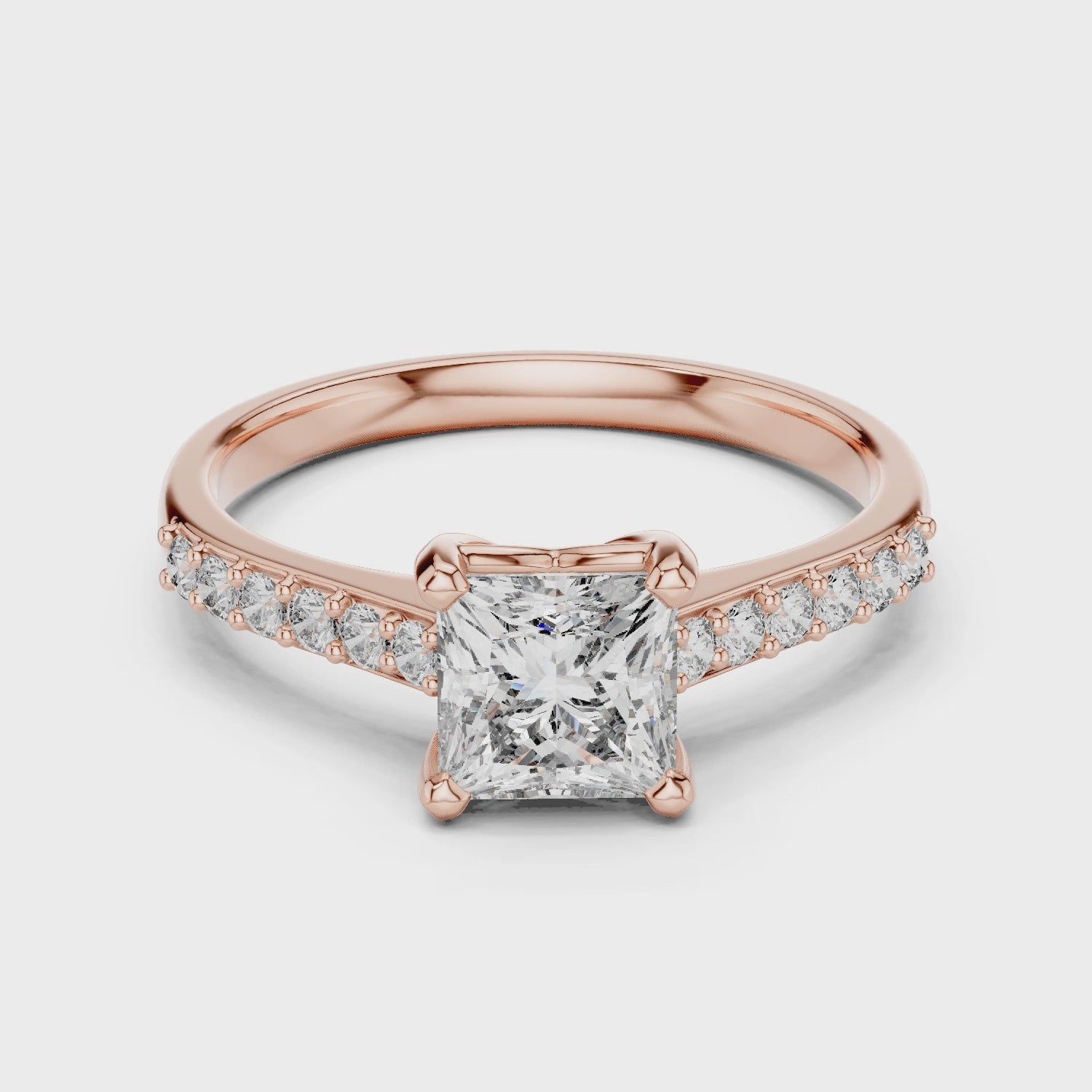 Stunning Princess Diamond With Side Stone
