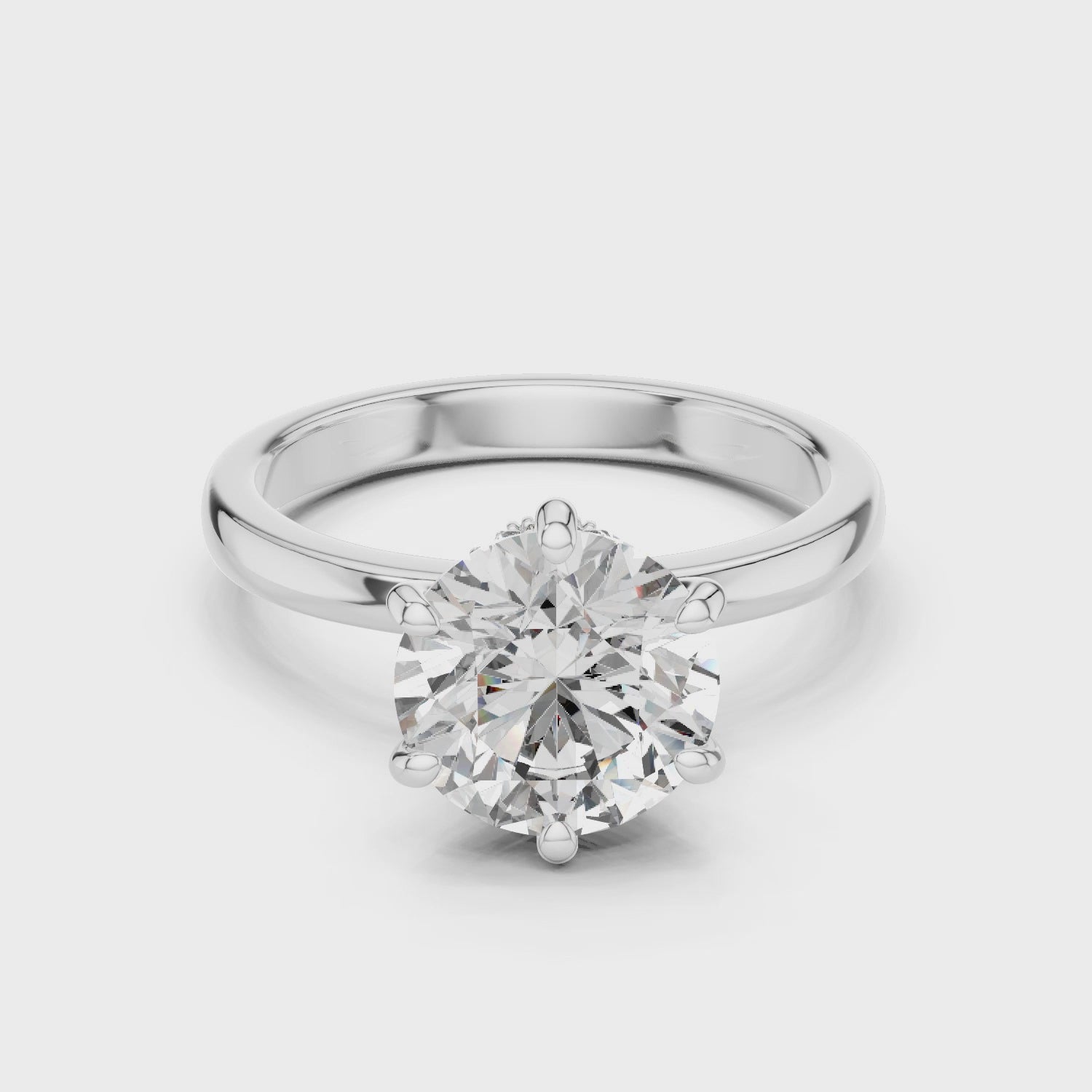 Delicate Hidden Halo Wedding Ring For Women's