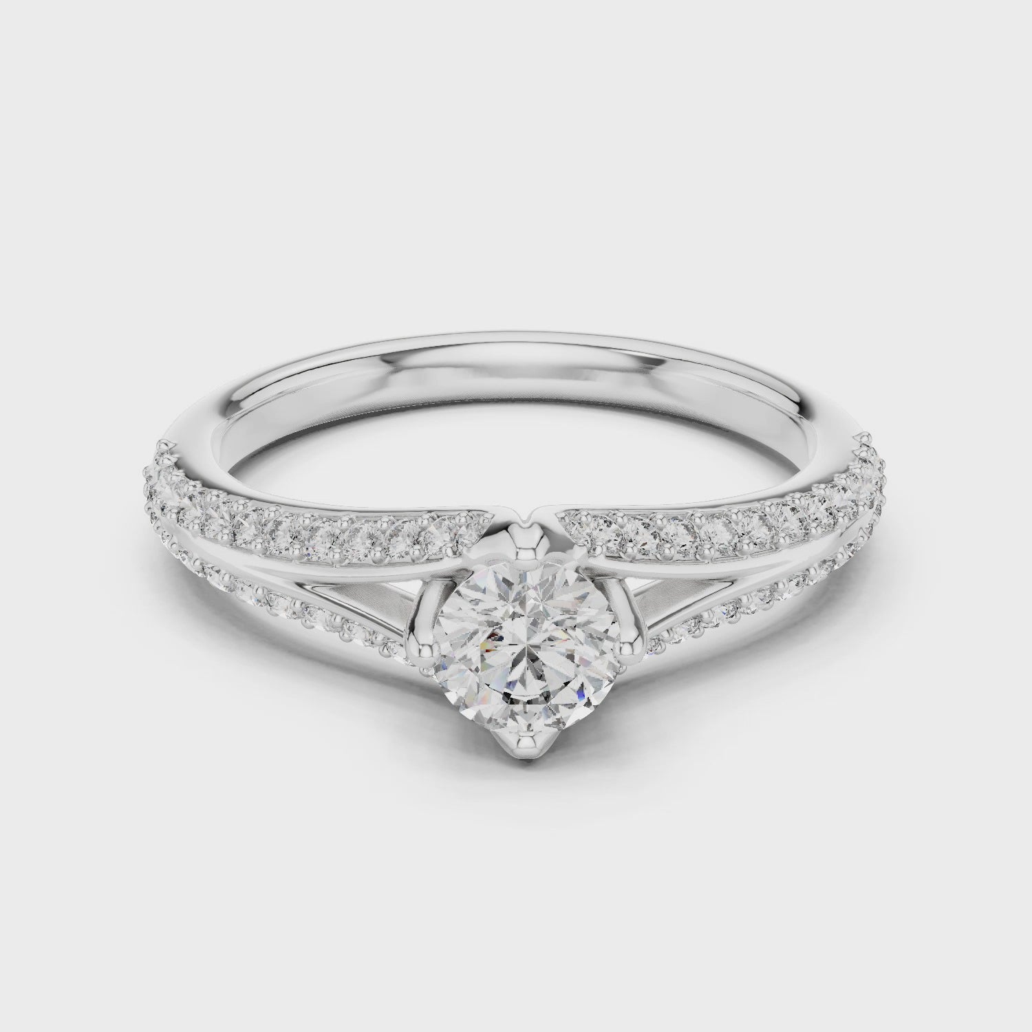 Elegance Round Cut Diamond Halo Engagement Ring
