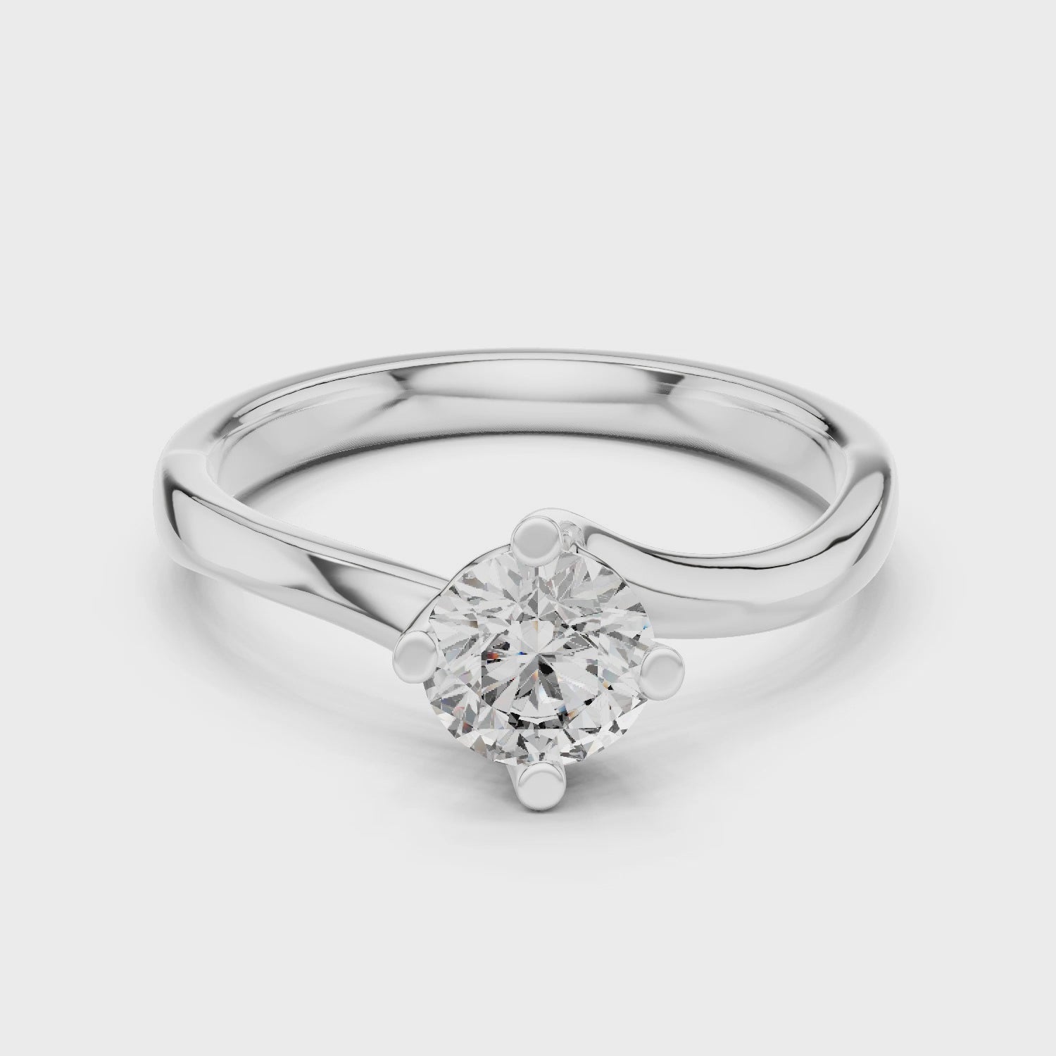 Stunning Round Cut Center Diamond Ring – Gold Beauty