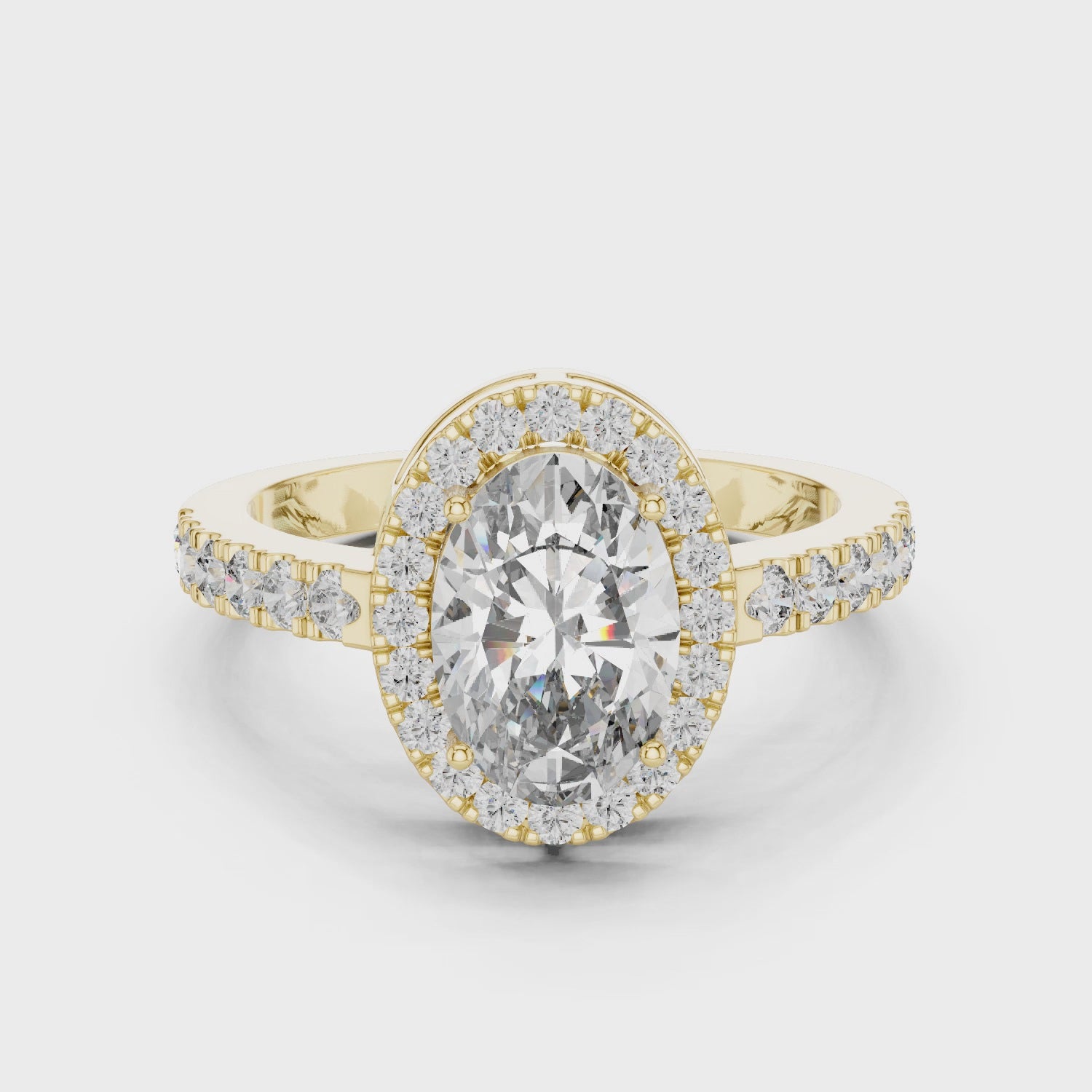 Delicate Halo Diamond Ring with Sparkling Accents