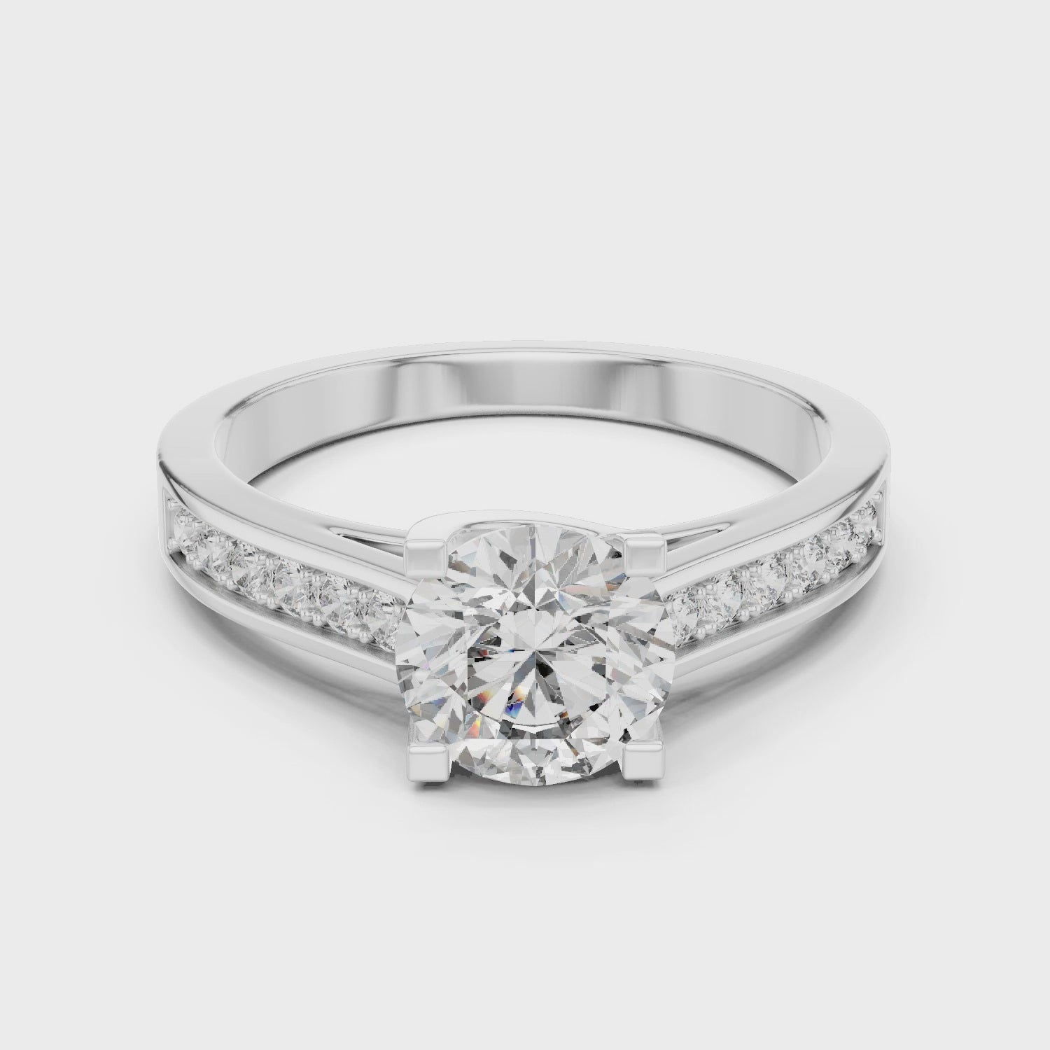 Blend 1 Carat Round Cathedral Pave Setting