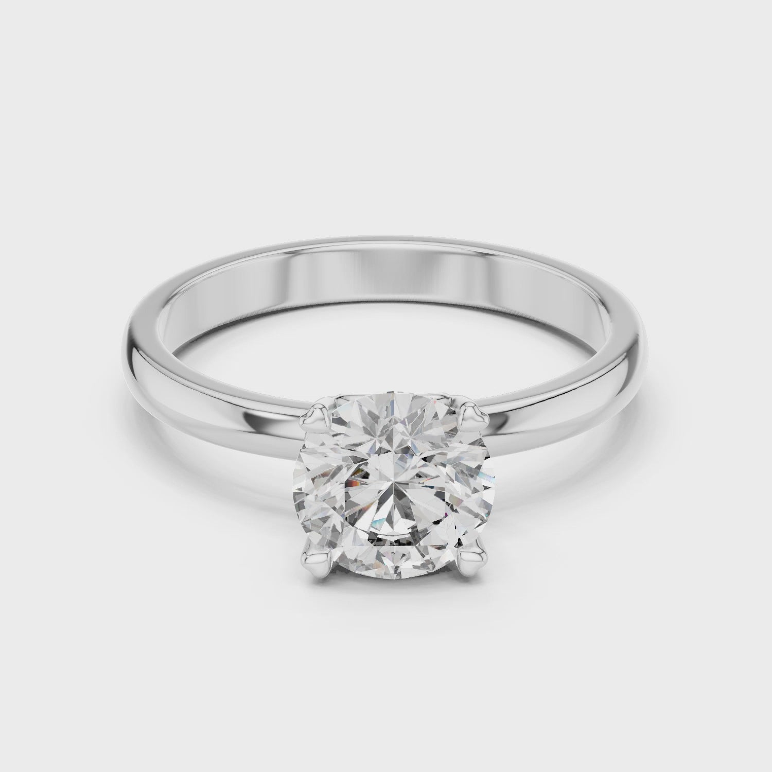 Forever Love Solitaire 1 Ct Round Diamond Ring