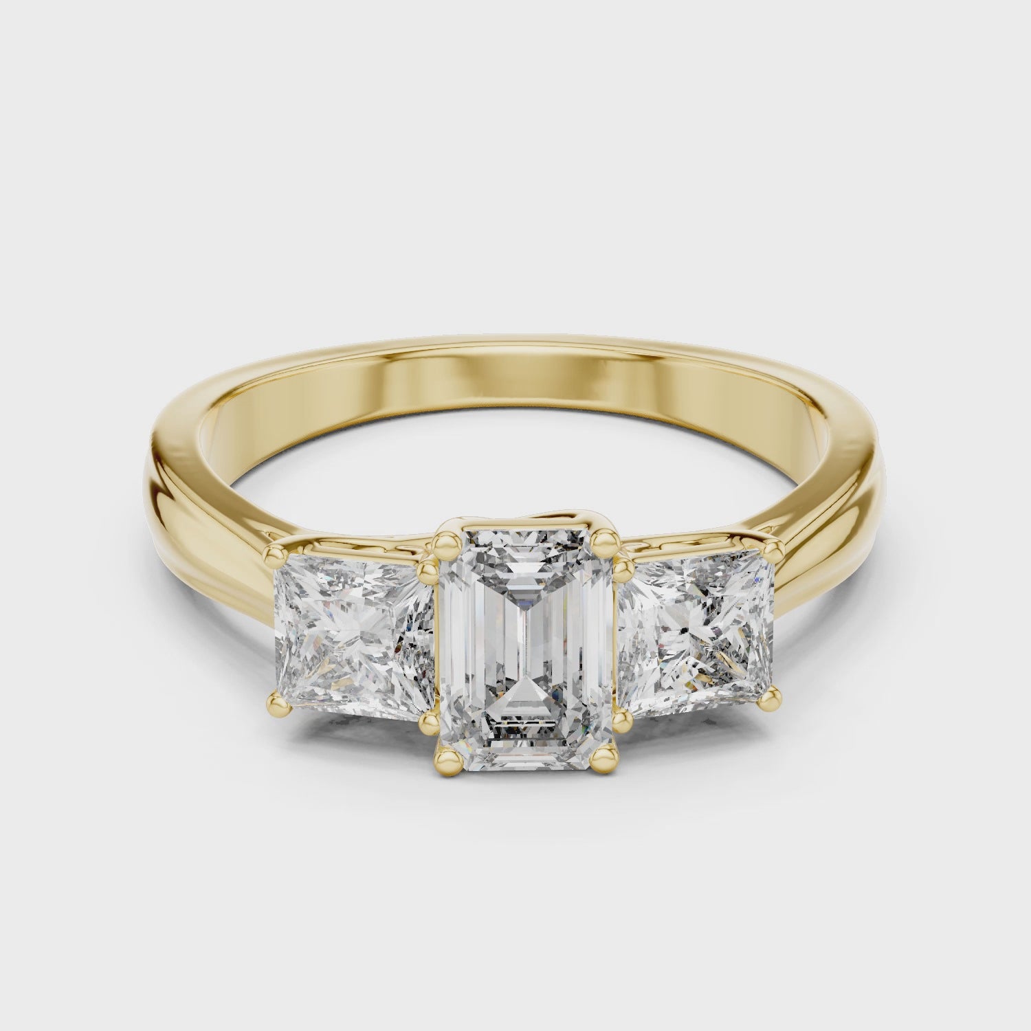 Eternal Emerald & Princess Three-Stone Engagement Ring